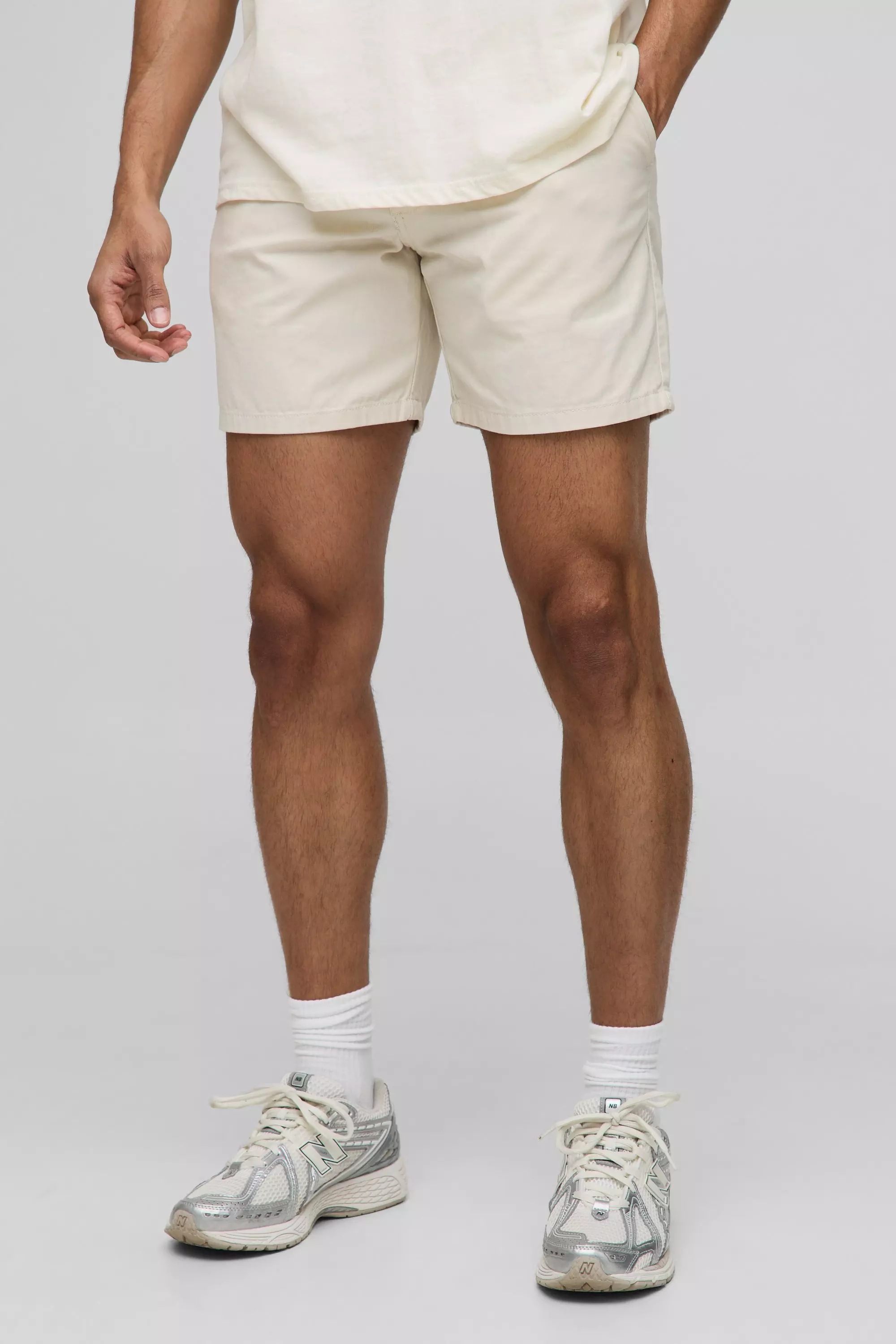 Relaxed Fit Chino Shorts in Stone Stone