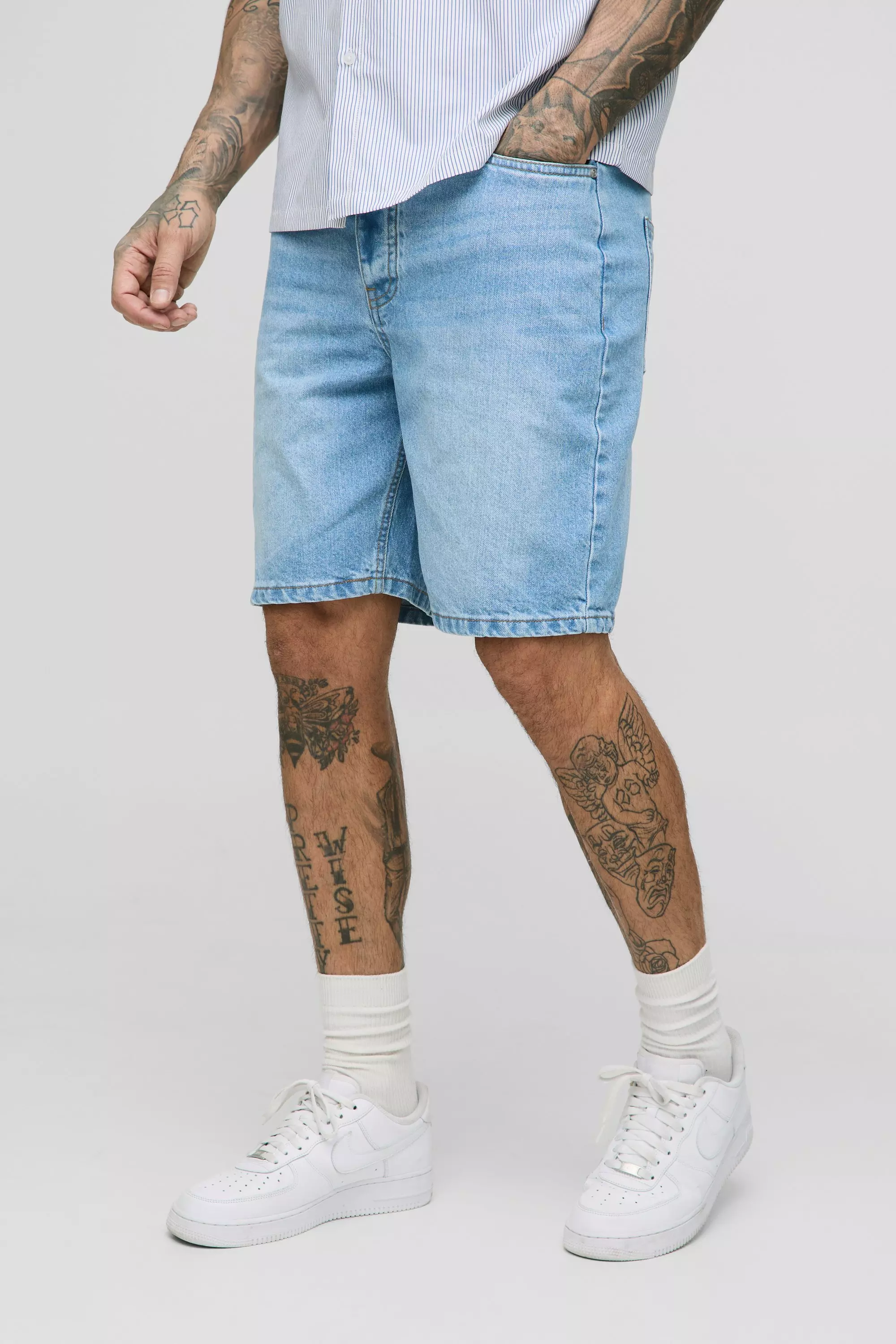 Light wash Tall Relaxed Rigid Jean Shorts alternative image
