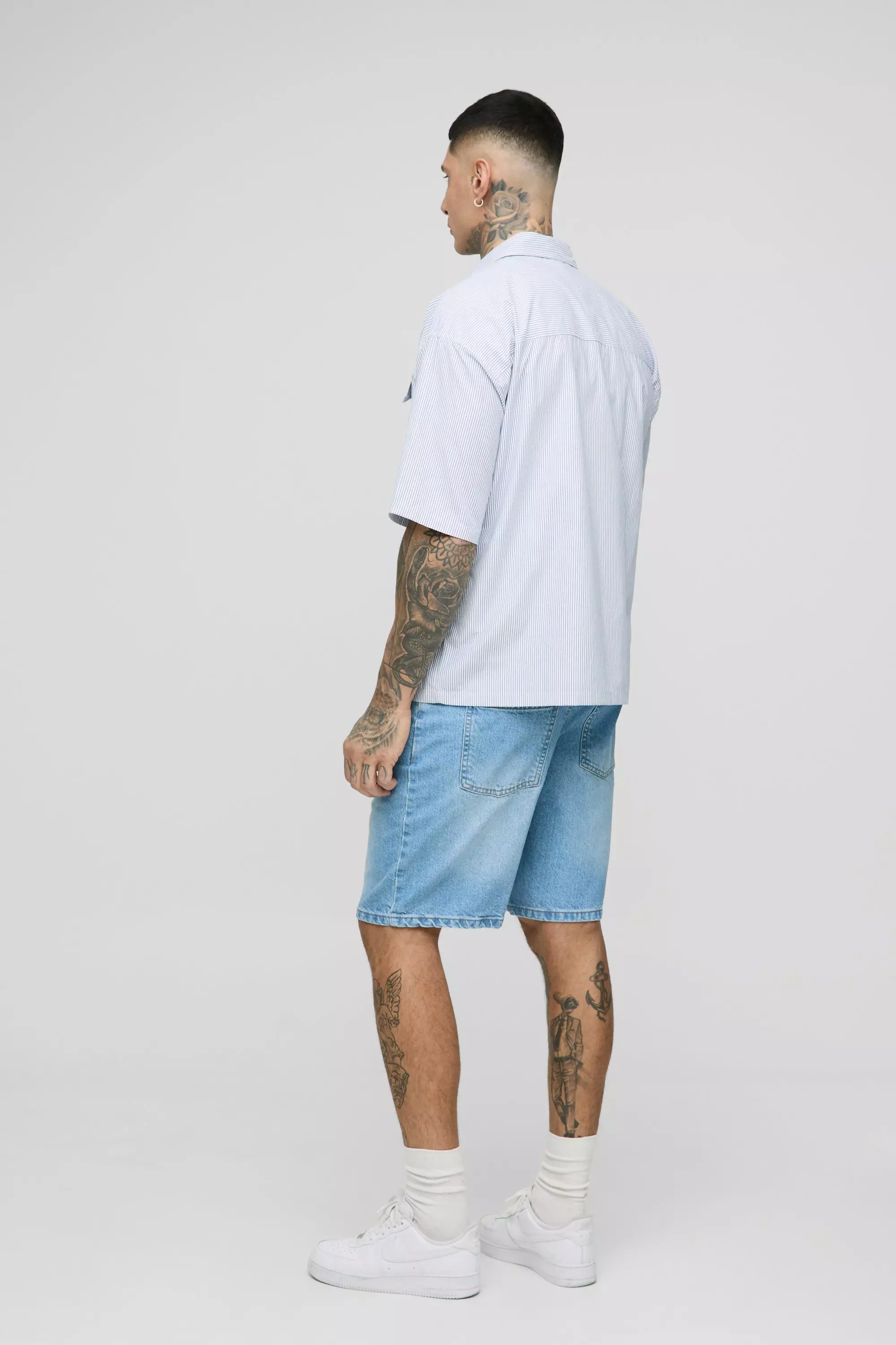 Light wash Tall Relaxed Rigid Jean Shorts alternative image