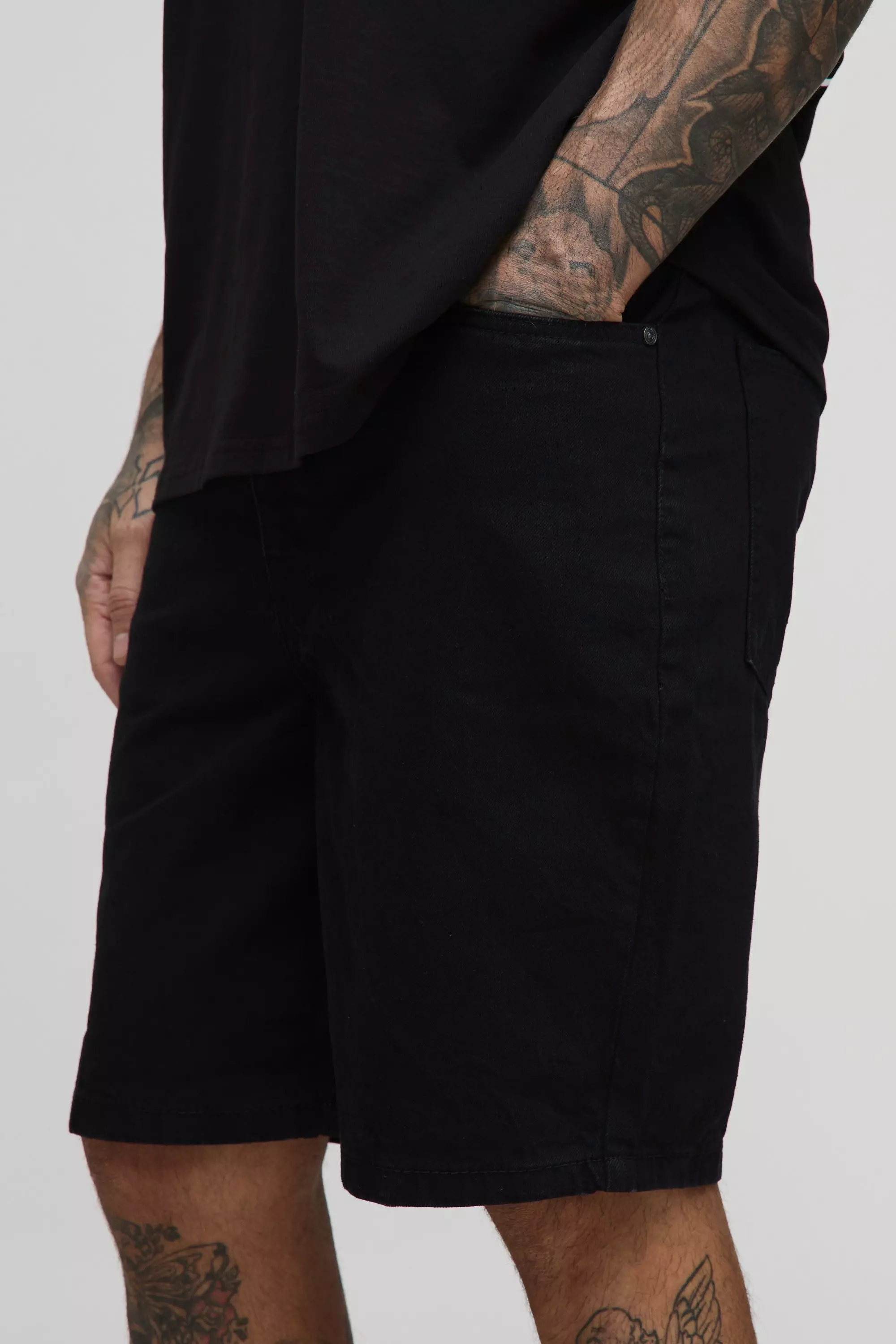 Tall Relaxed Rigid Jean Shorts | boohooMAN USA