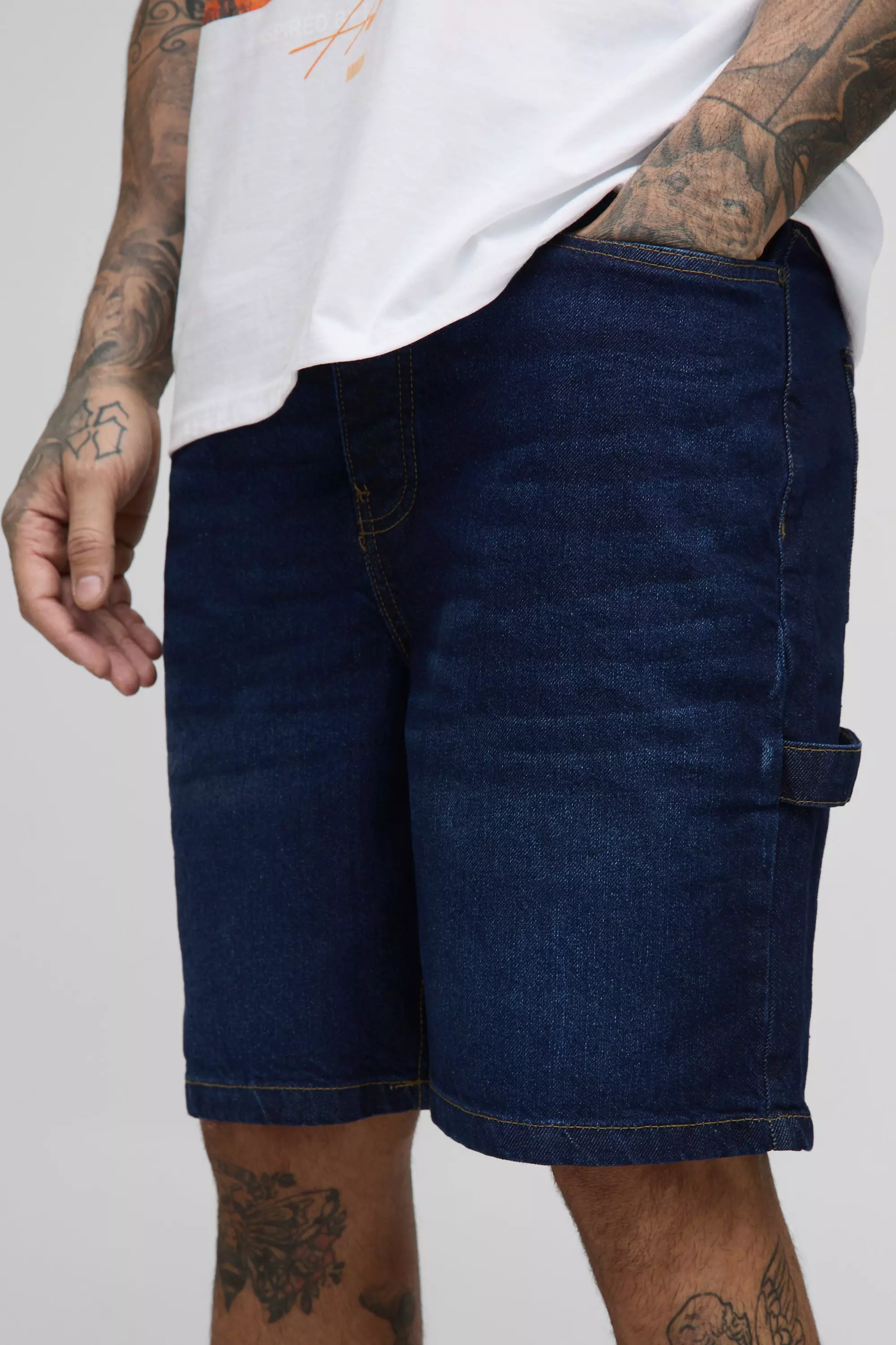 Indigo Tall Carpenter Relaxed Fit Denim Shorts alternative image