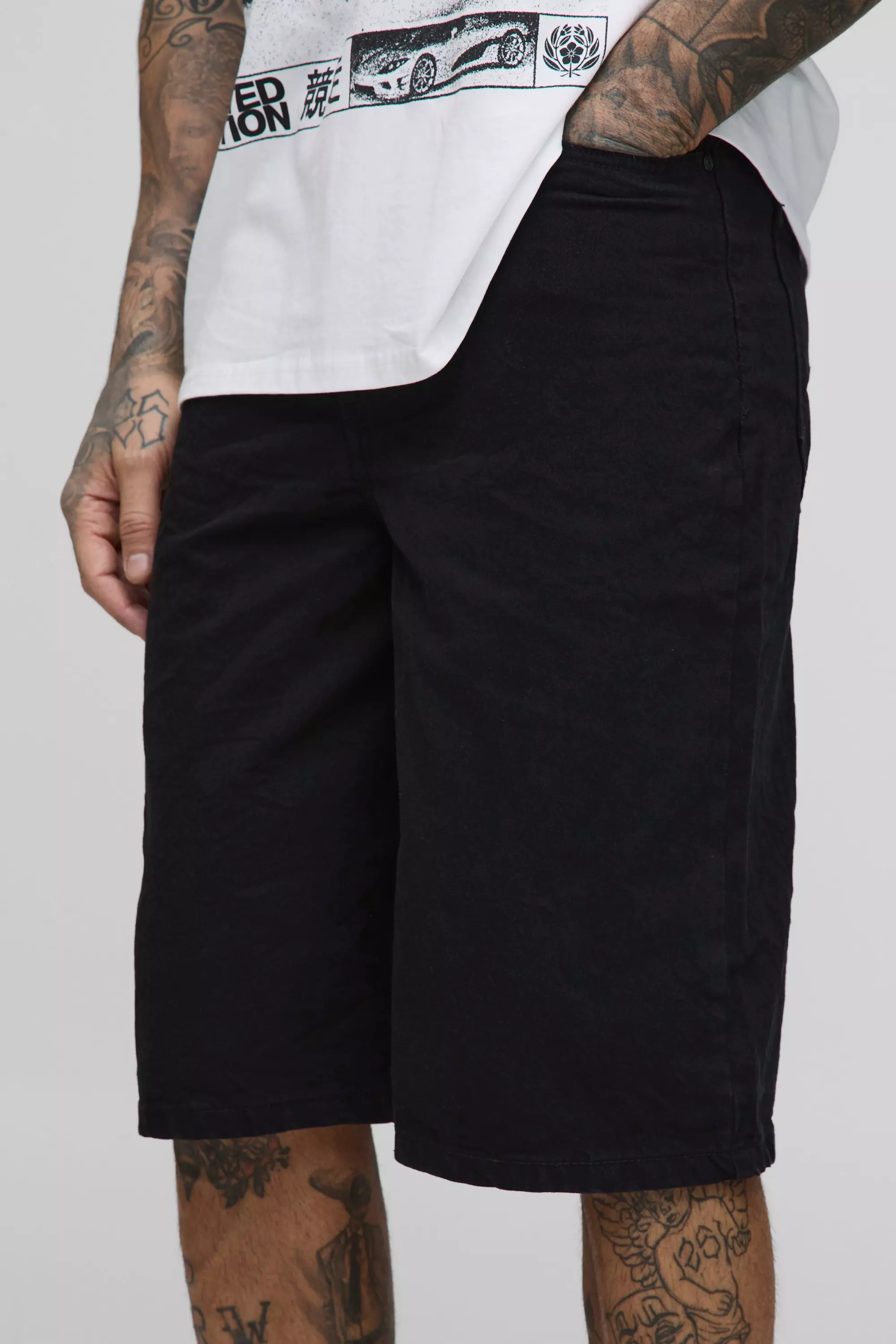 Tall Relaxed Fit Jorts | boohooMAN USA