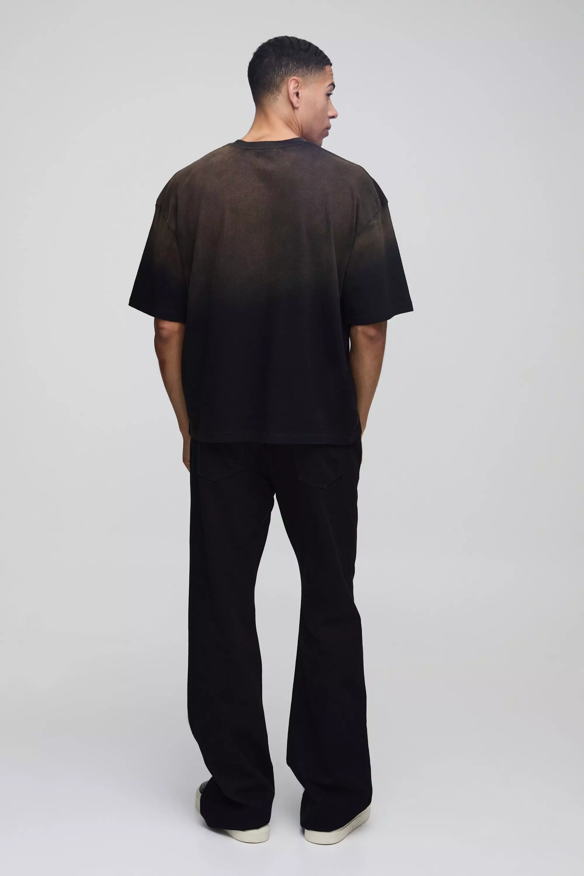 Oversize Rundhals T-Shirt mit Spray-Waschung, Charcoal alternatives Bild