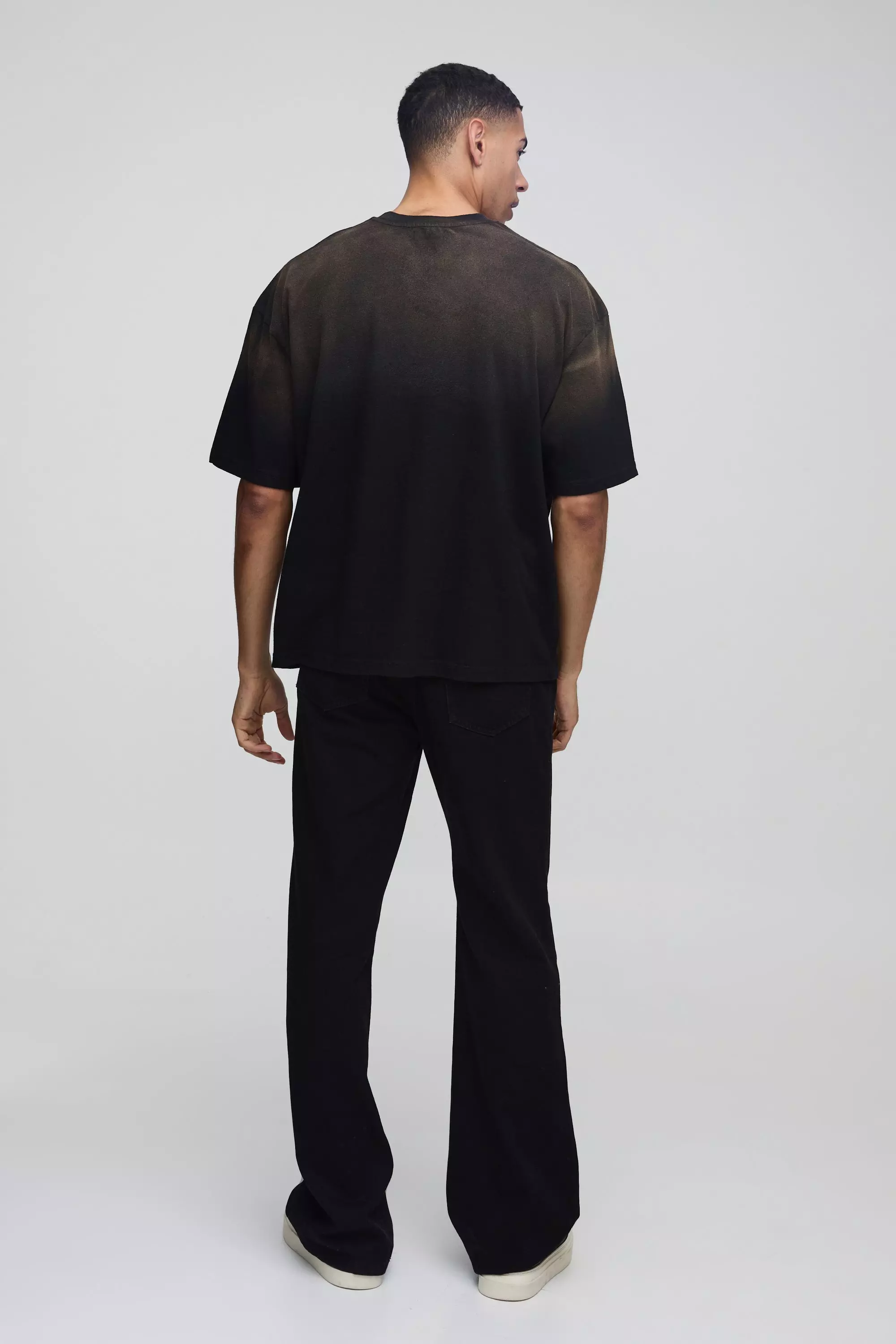 Charcoal Oversized Ofcl Man Tab Spray Wash T-Shirt alternative image