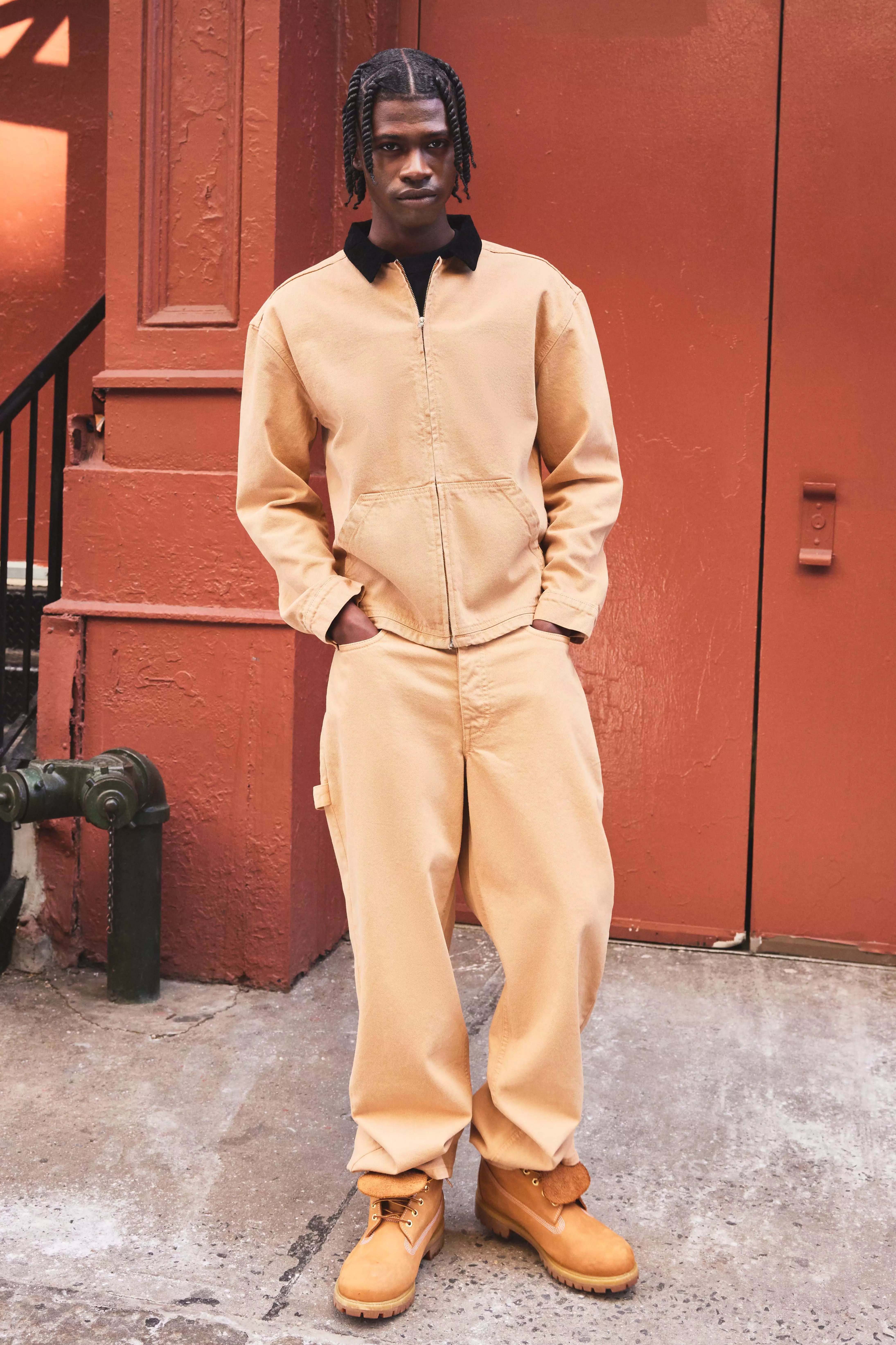 Biscuit Relaxed Fit Twill Carpenter Trousers alternative image