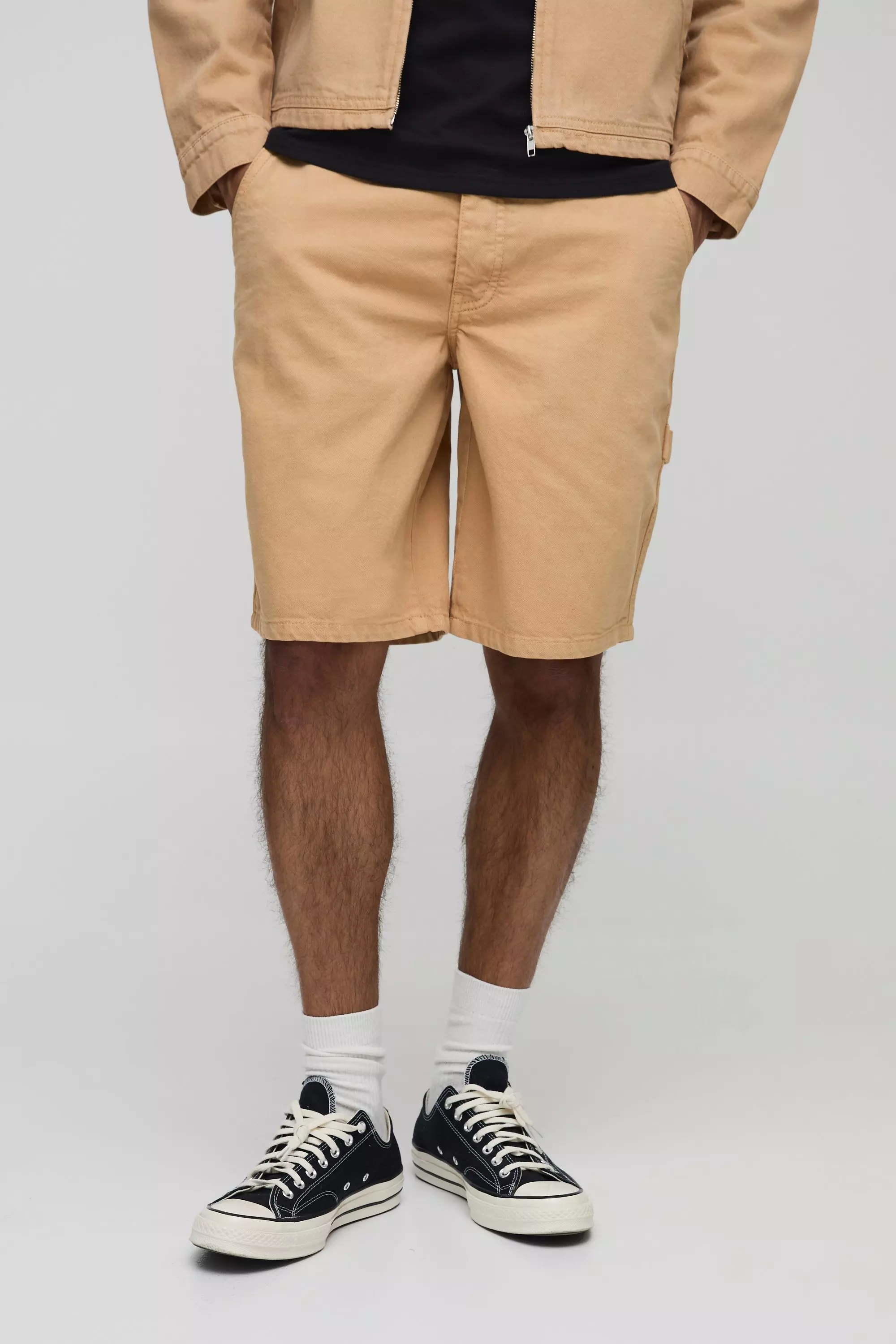 Pantaloncini Da Lavoro Rilassati In Twill, Biscuit immagine alternativa
