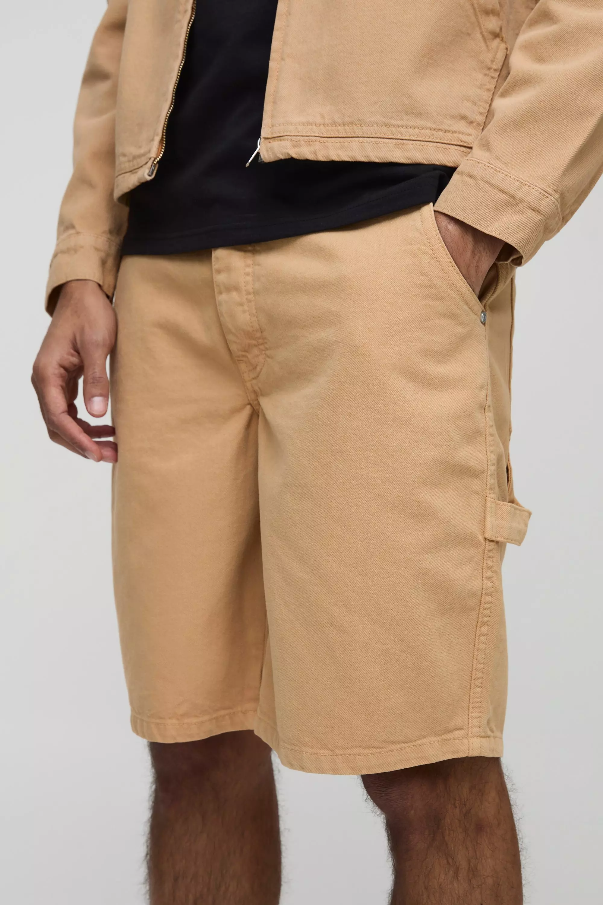 Pantaloncini Da Lavoro Rilassati In Twill, Biscuit immagine alternativa