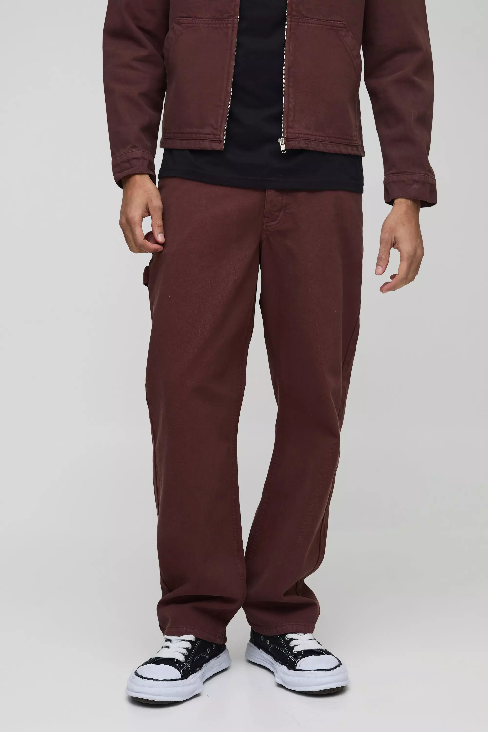 Chocolate Relaxed Fit Twill Carpenter Trousers alternative image