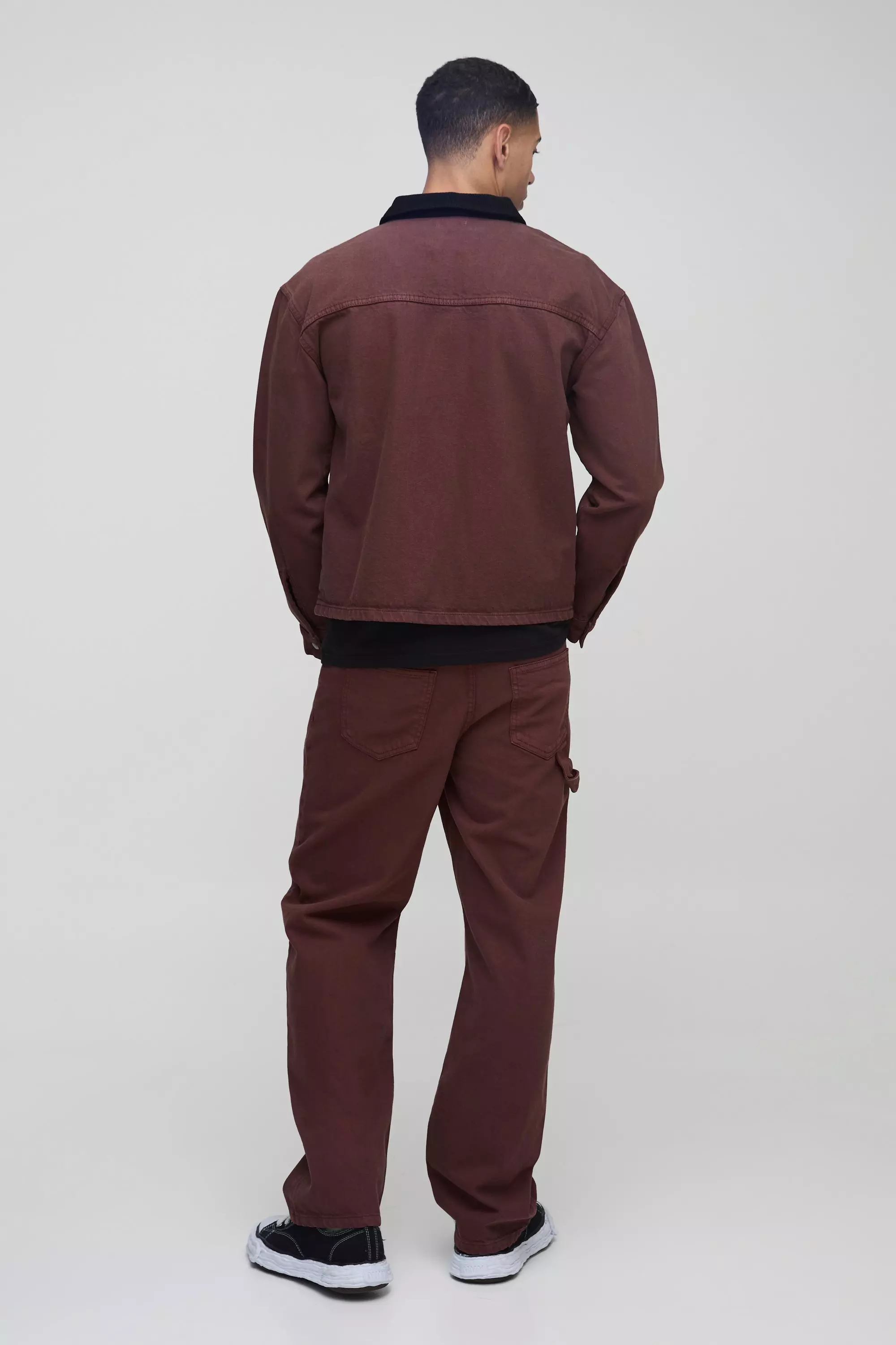 Chocolate Relaxed Fit Twill Carpenter Trousers alternative image