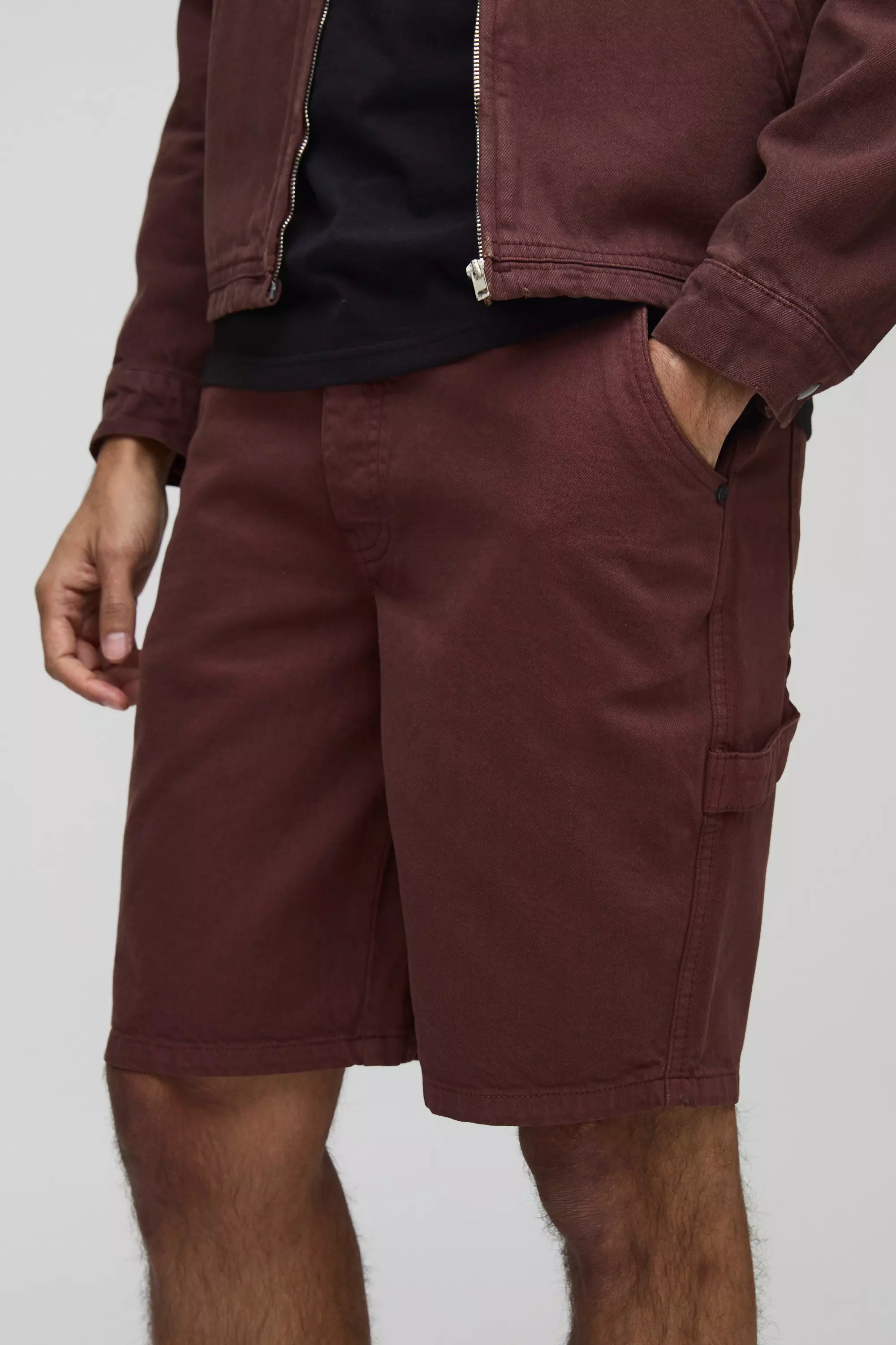 Chocolate Relaxed Fit Twill Worker Short alternative image
