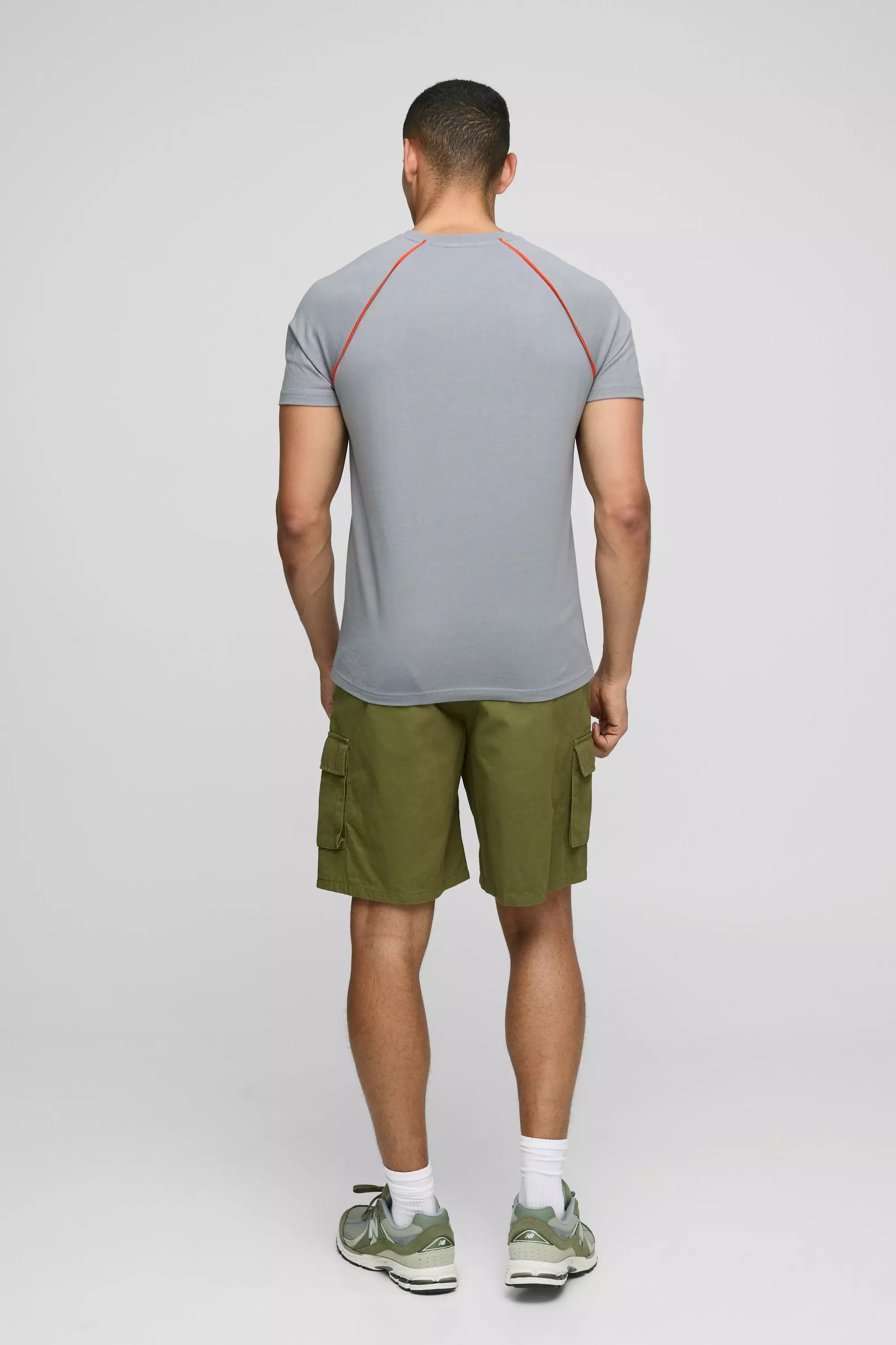 Khaki Fixed Waist Baggy Cargo Twill Shorts alternative image