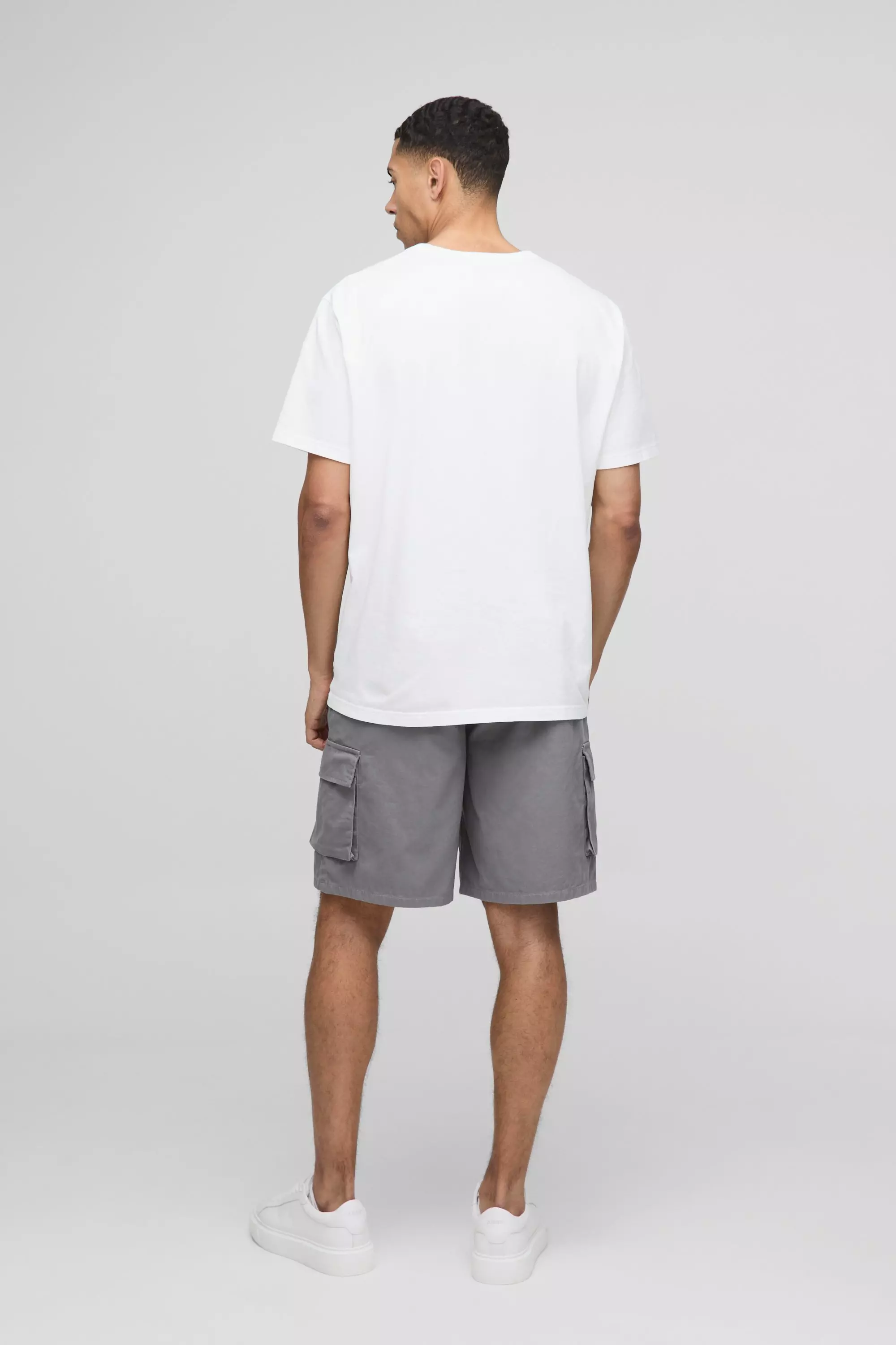 Lockere Cargo Twill-Shorts, Grey alternatives Bild
