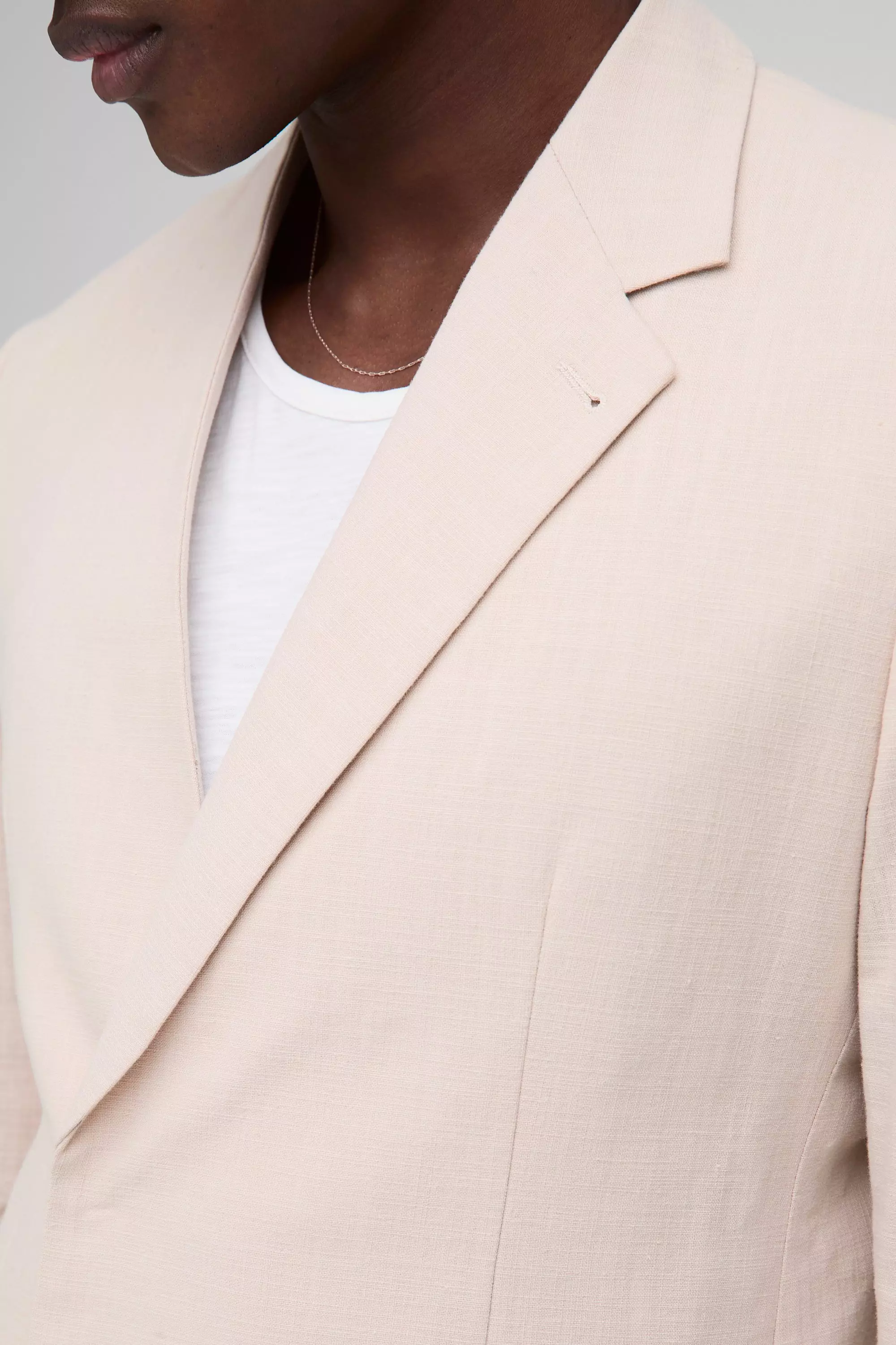 Natural Straight Fit Linen Blend Blazer alternative image