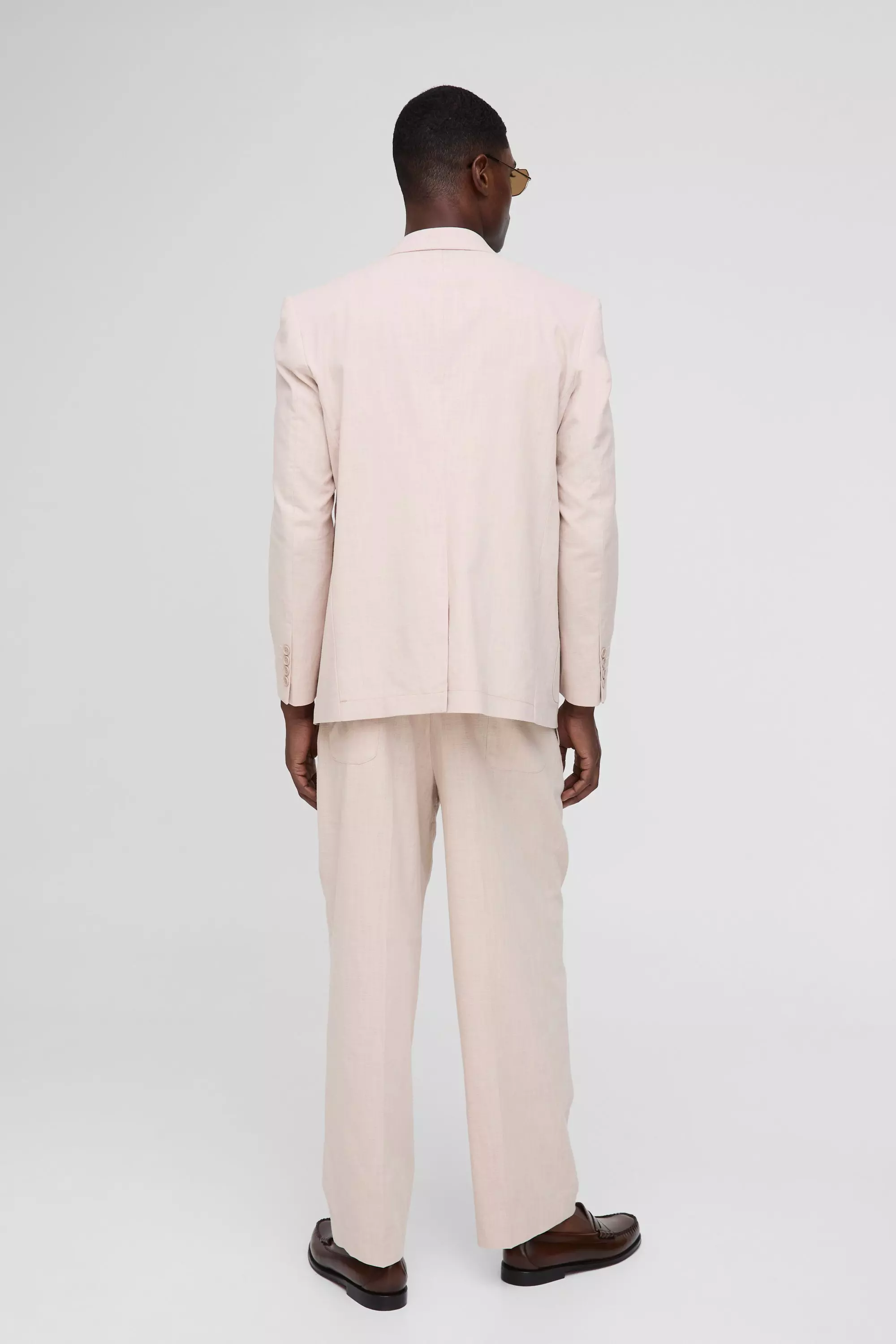 Natural Relaxed Fit Linen Blend Blazer alternative image