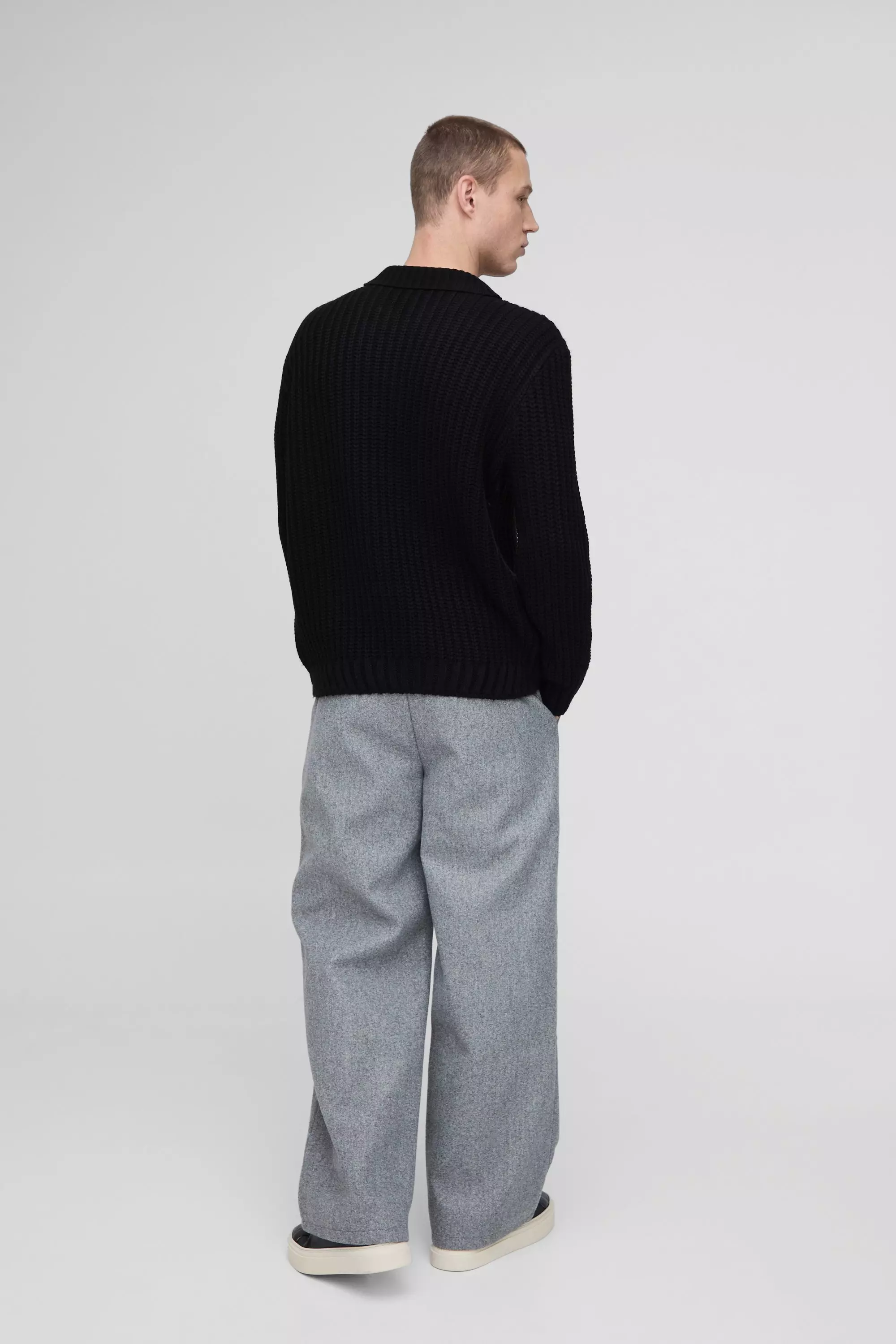 Oversize Poloshirt, Black alternatives Bild