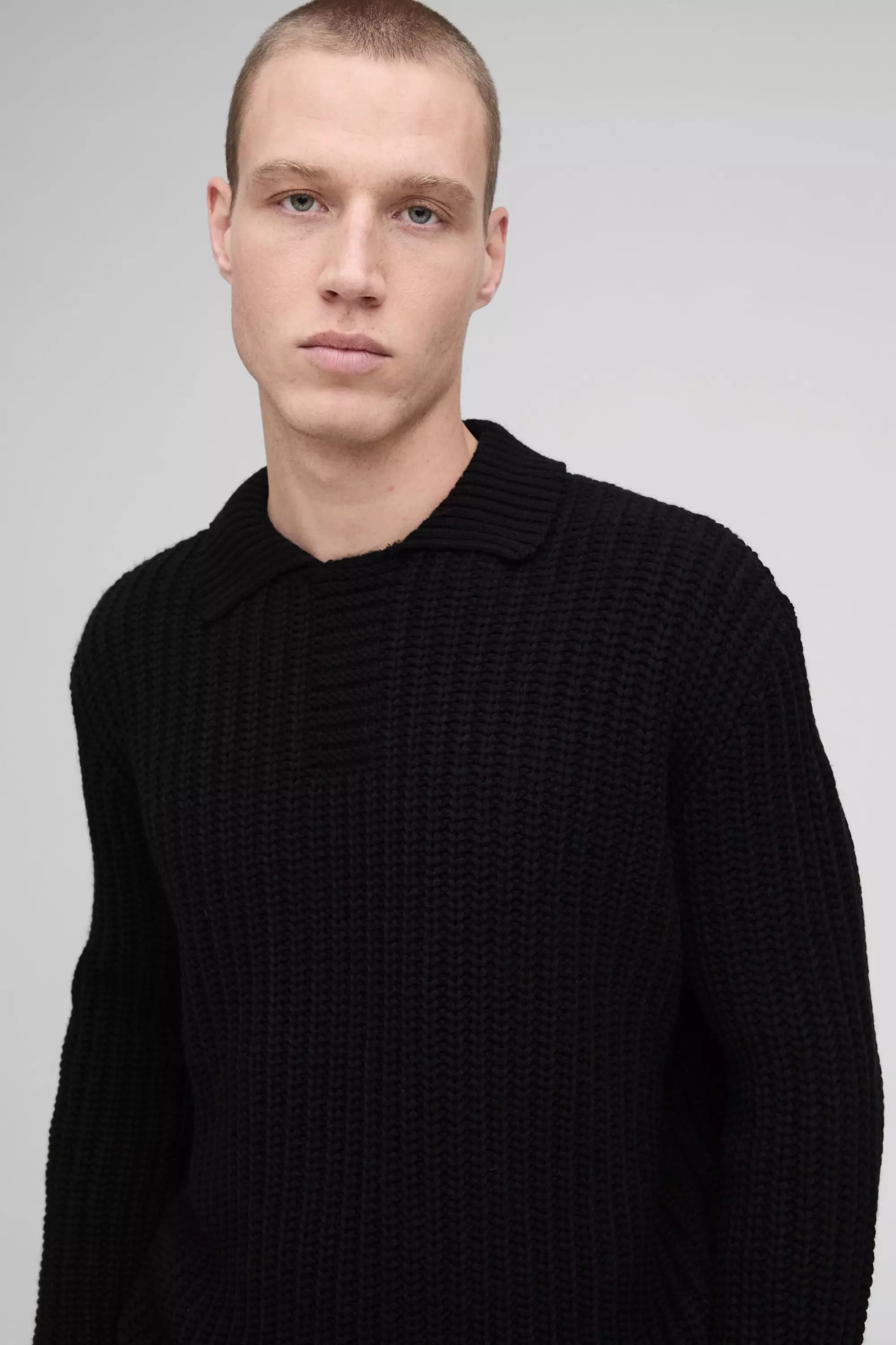 Oversize Poloshirt, Black alternatives Bild