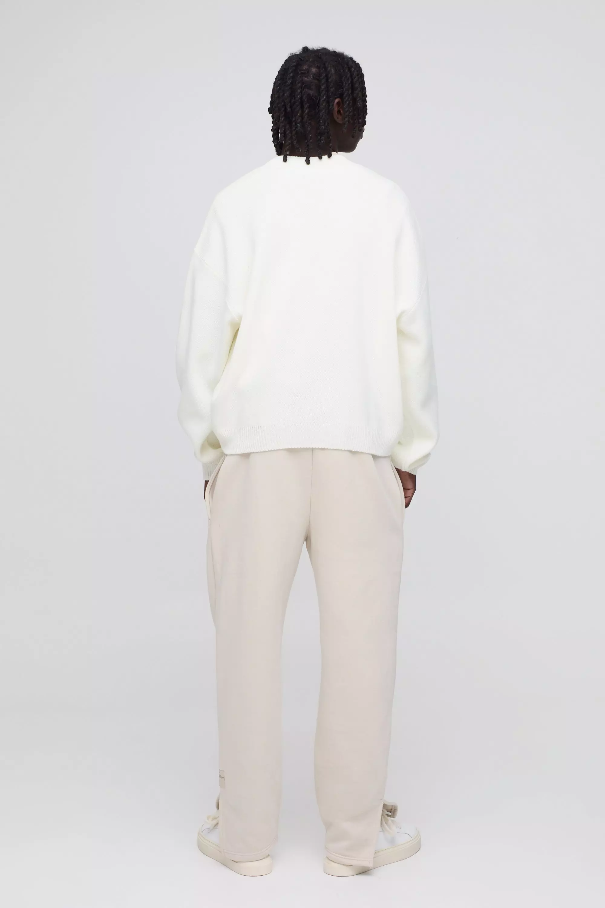Oversized Boxy V Neck Knitted Sweater | boohooMAN USA
