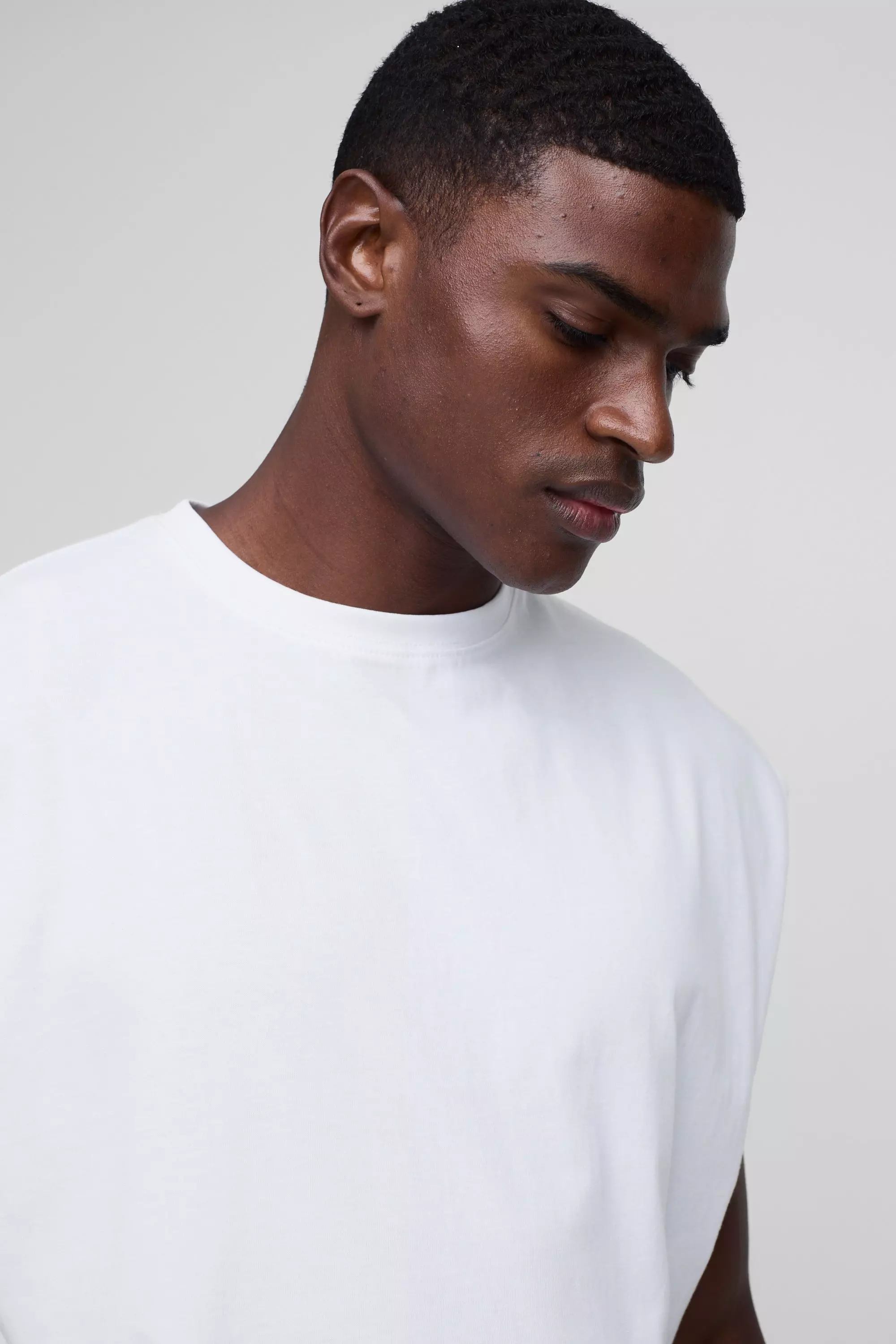 White Oversized Boxy Gekrompen Tank Top alternatieve afbeelding