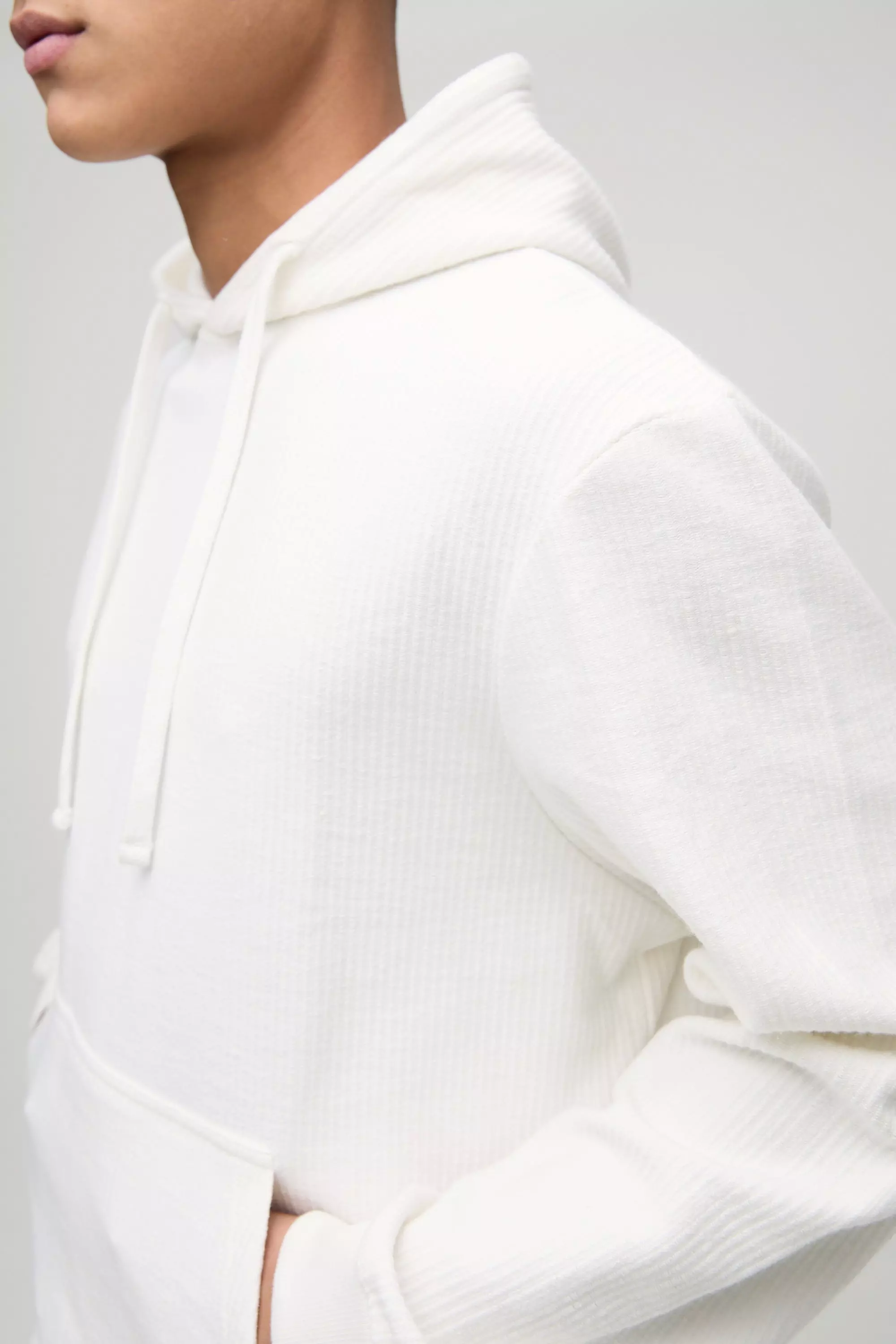 Regular Fit Jacquard Rib Hoodie | boohooMAN USA
