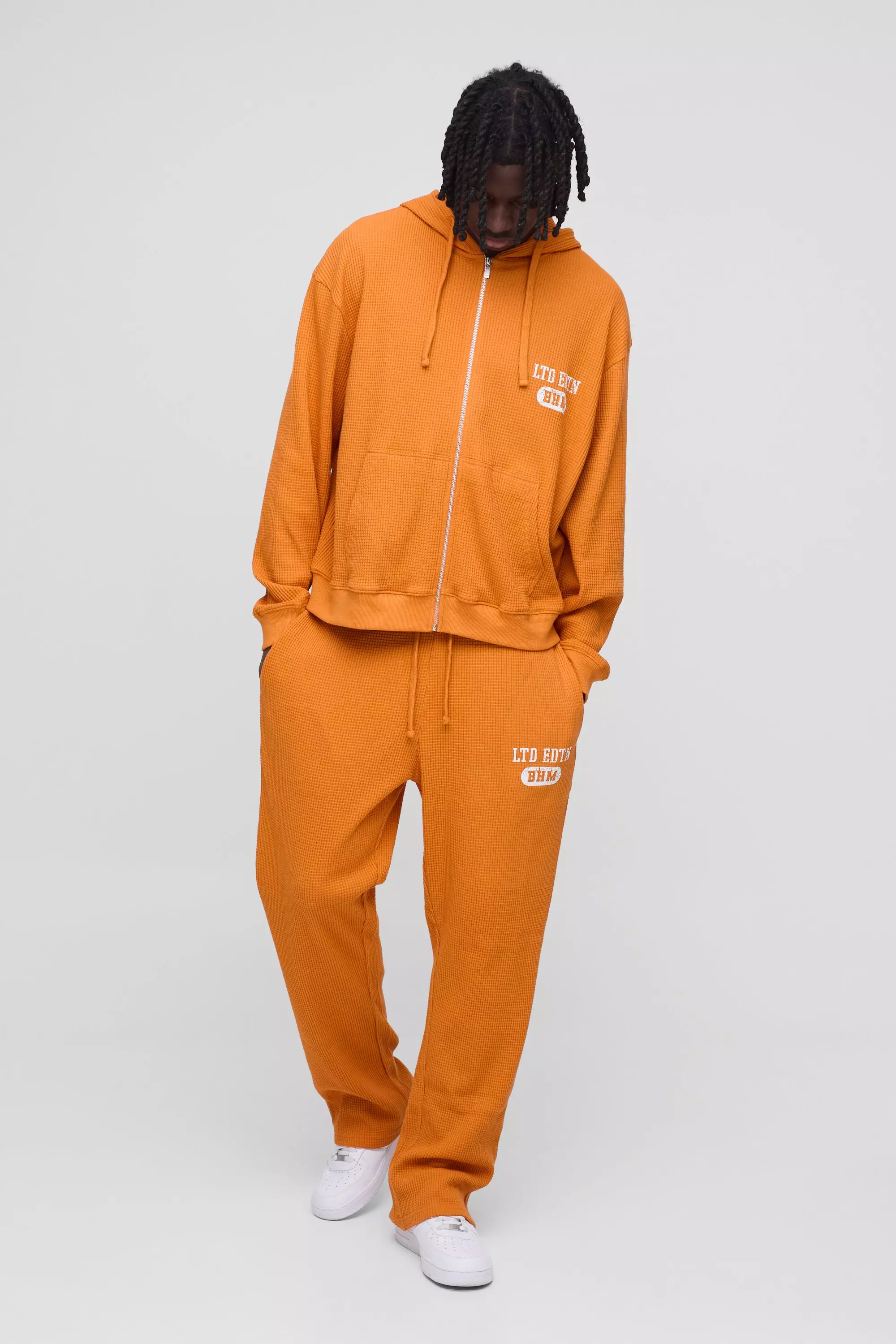 Oversized Boxy Zip Through Hoodie and Straight Leg Tracksuit | boohooMAN USA