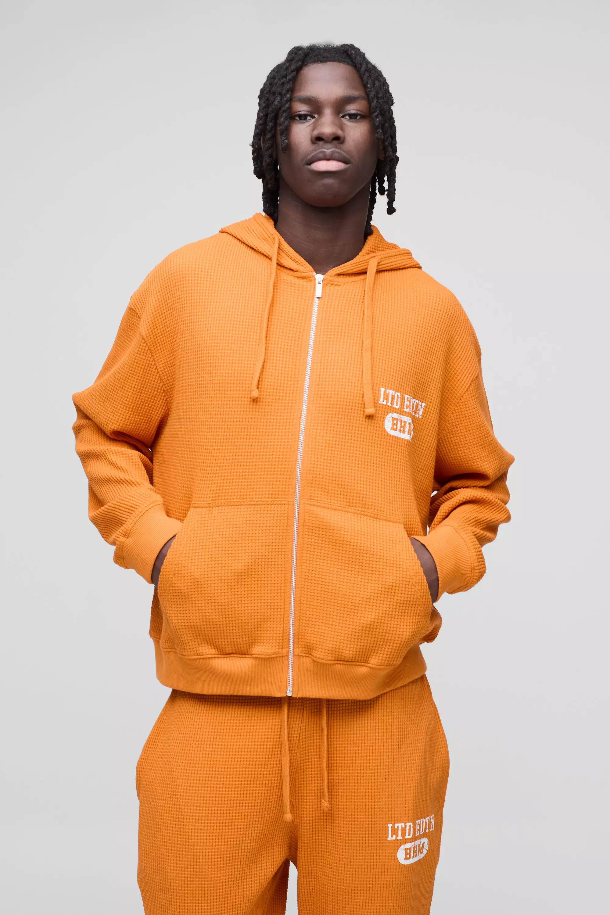 Oversized Boxy Zip Through Hoodie and Straight Leg Tracksuit | boohooMAN USA