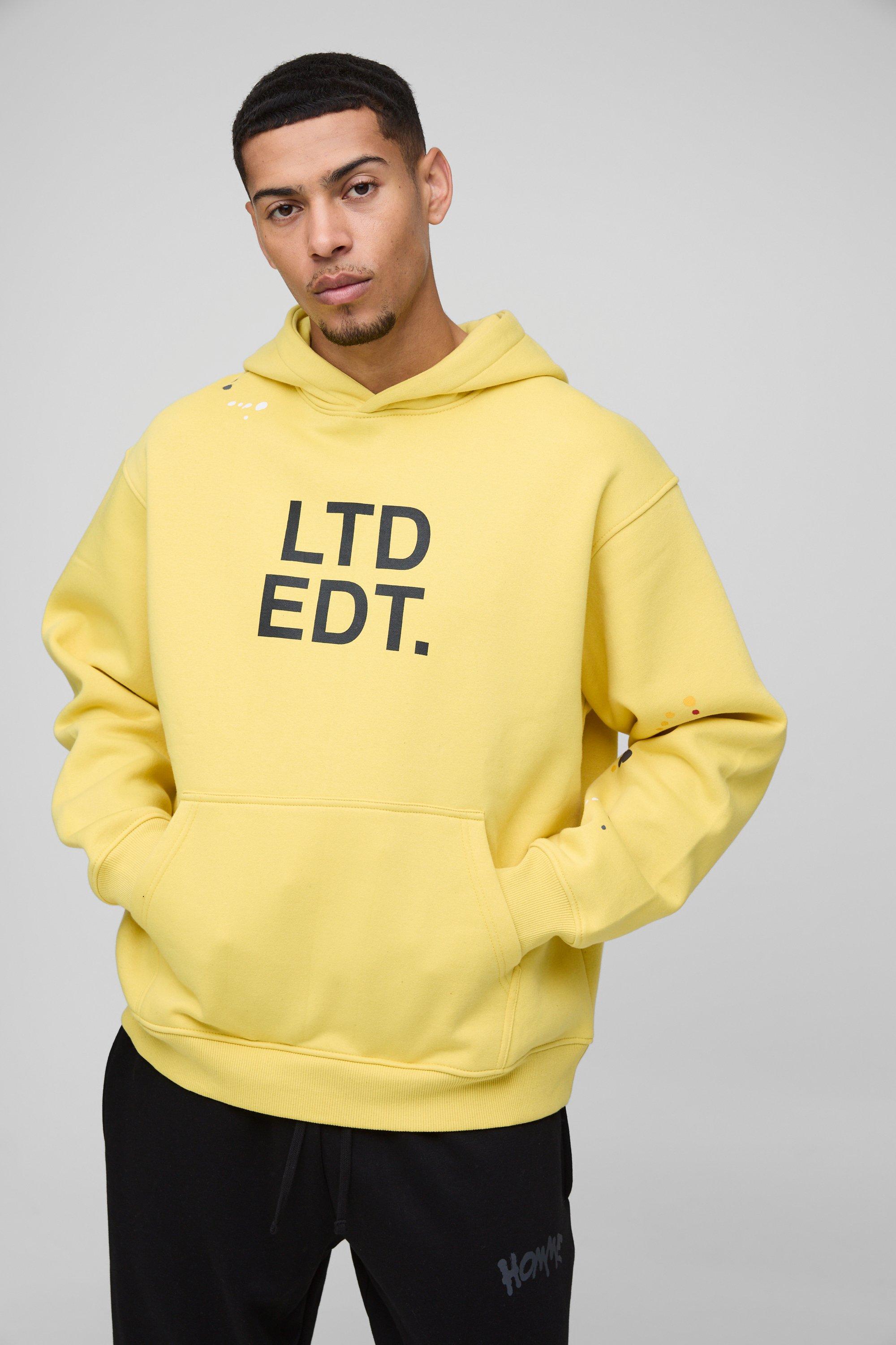 Oversized Paint Splatter Limited Edition Hoodie | boohooMAN USA