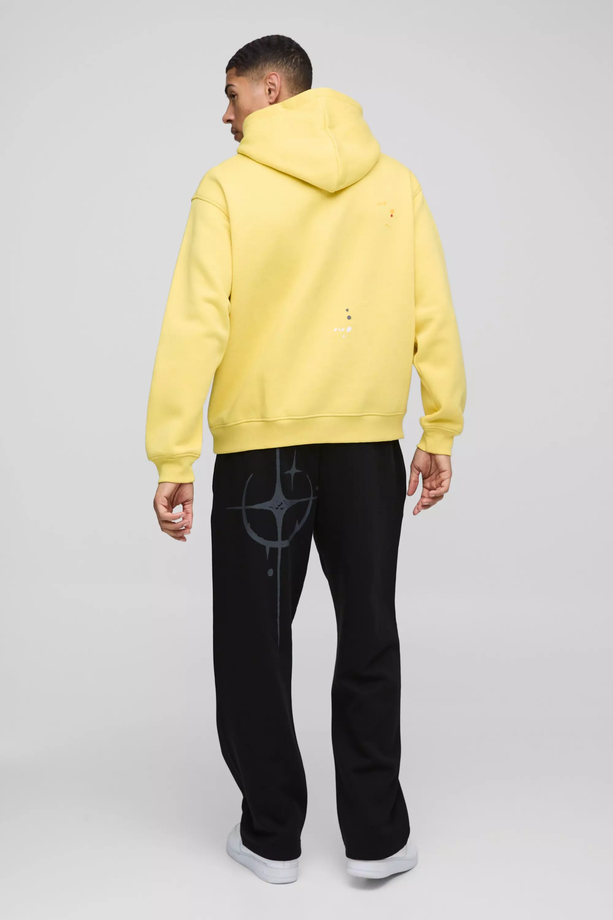 Yellow Oversized Paint Splatter Limited Edition Hoodie alternative image