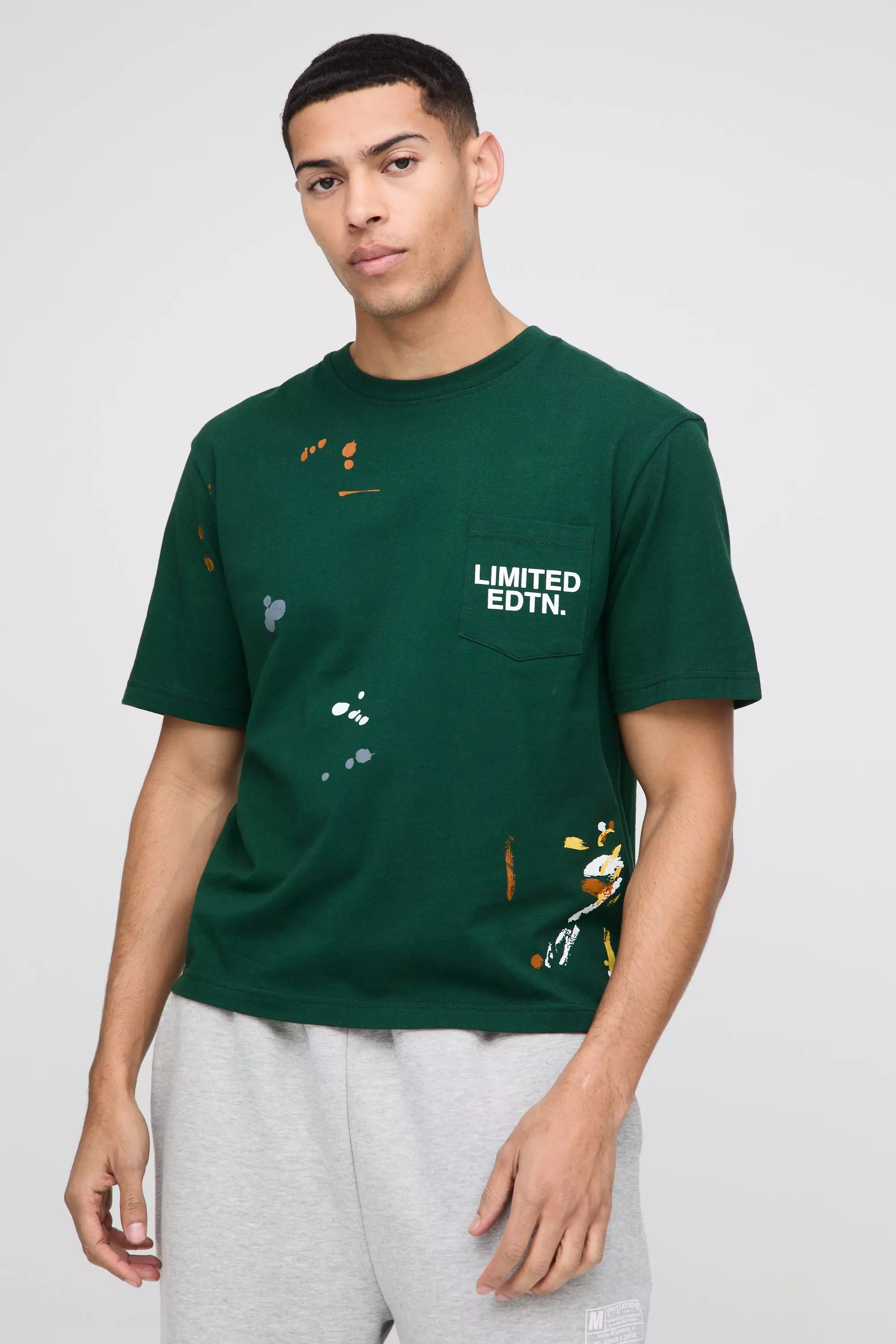 Green Boxy Paint Splatter Limited Edition T-Shirt alternative image