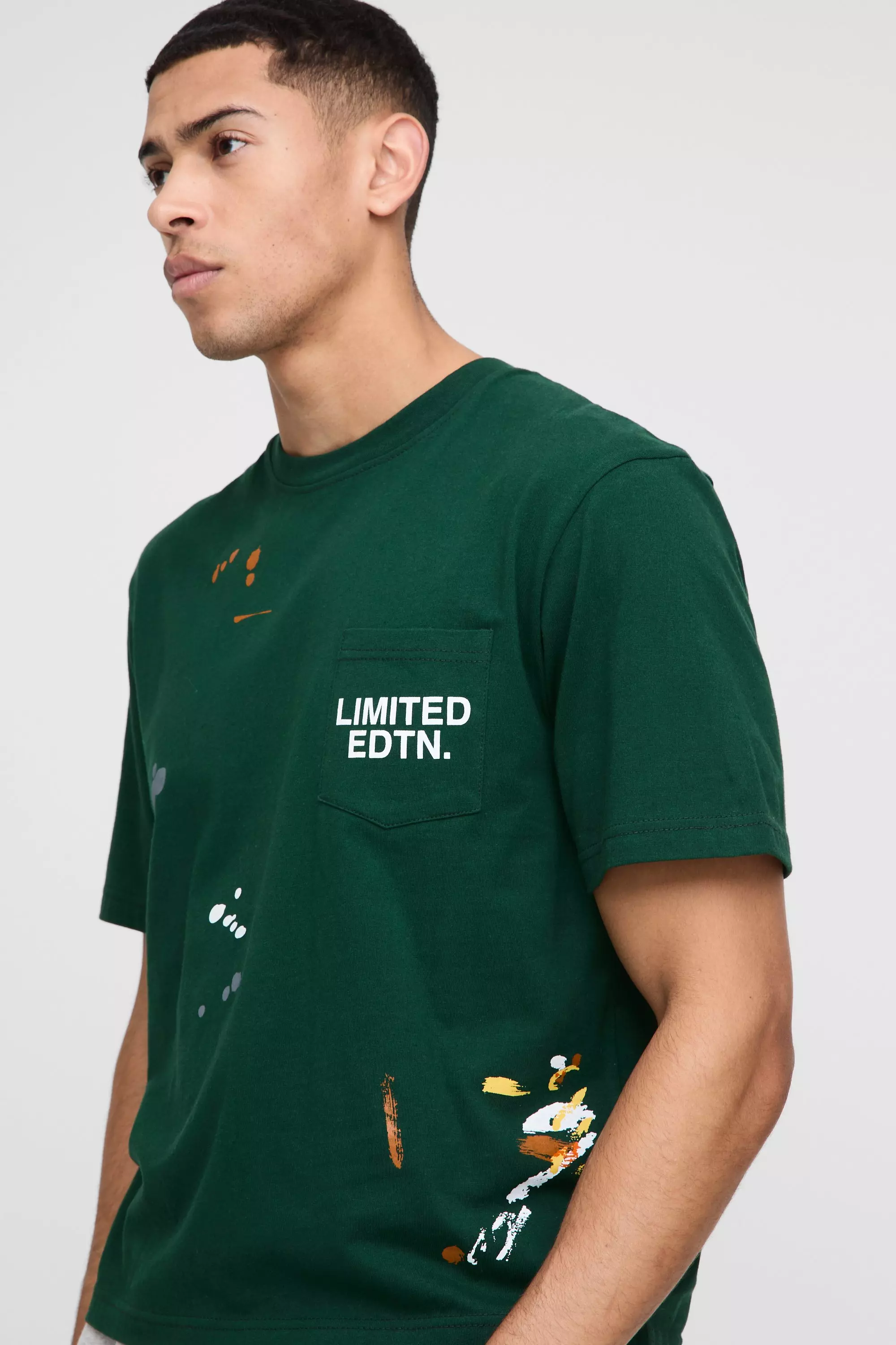 Green Boxy Paint Splatter Limited Edition T-Shirt alternative image