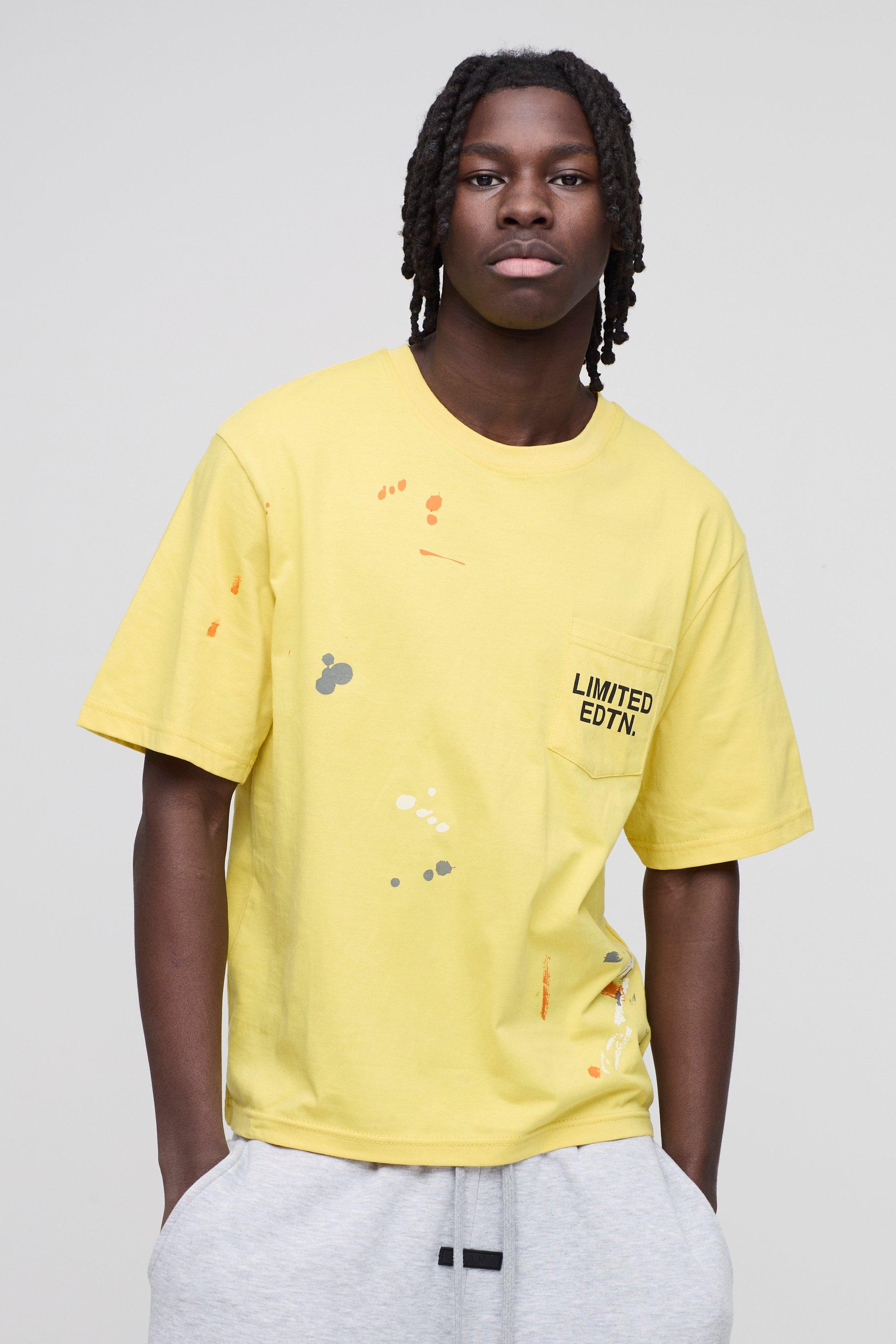 Boxy Paint Splatter Limited Edition T-Shirt | boohooMAN USA