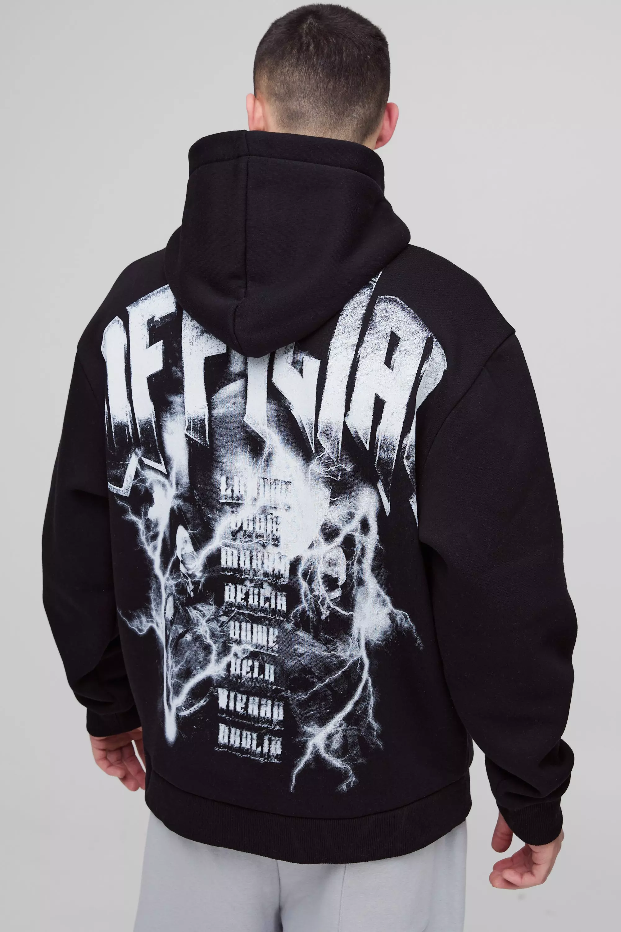 Black Oversized Large Scale Gothic Reaper Graphic Hoodie alternative image