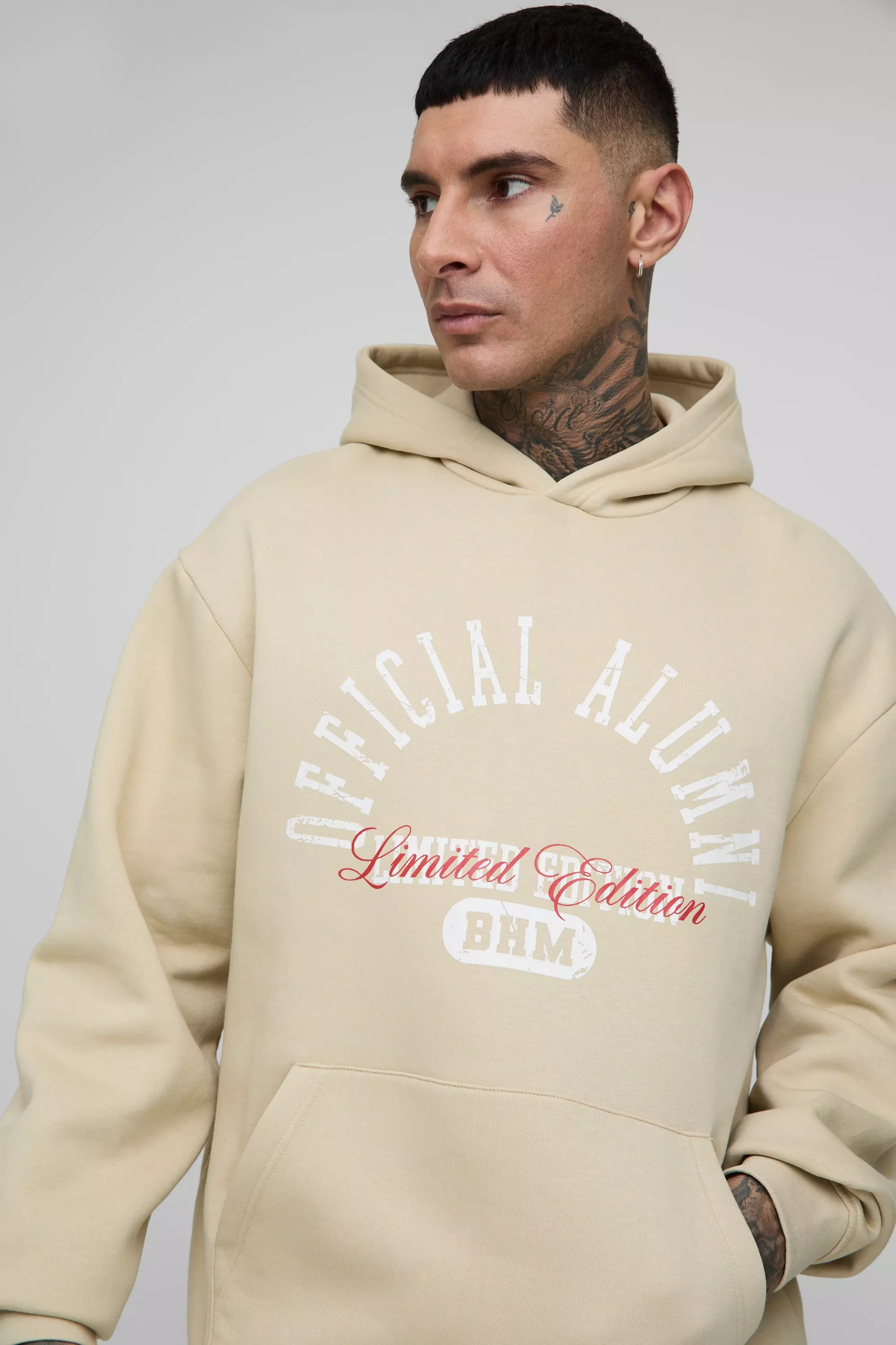 Sand 330GSM Tall Oversized Official Printed Hoodie alternative image