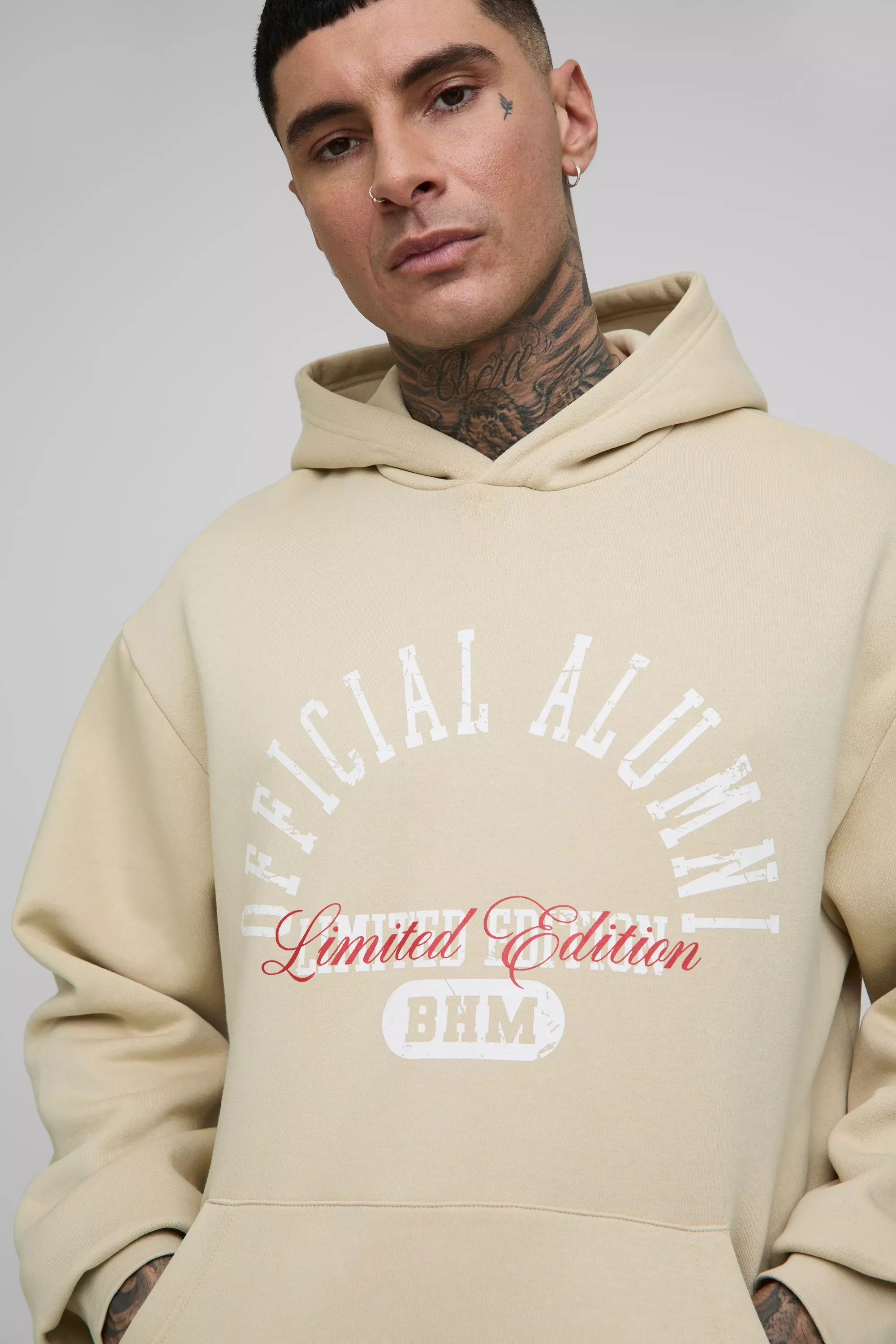 Sand 330GSM Tall Oversized Official Printed Hoodie alternative image