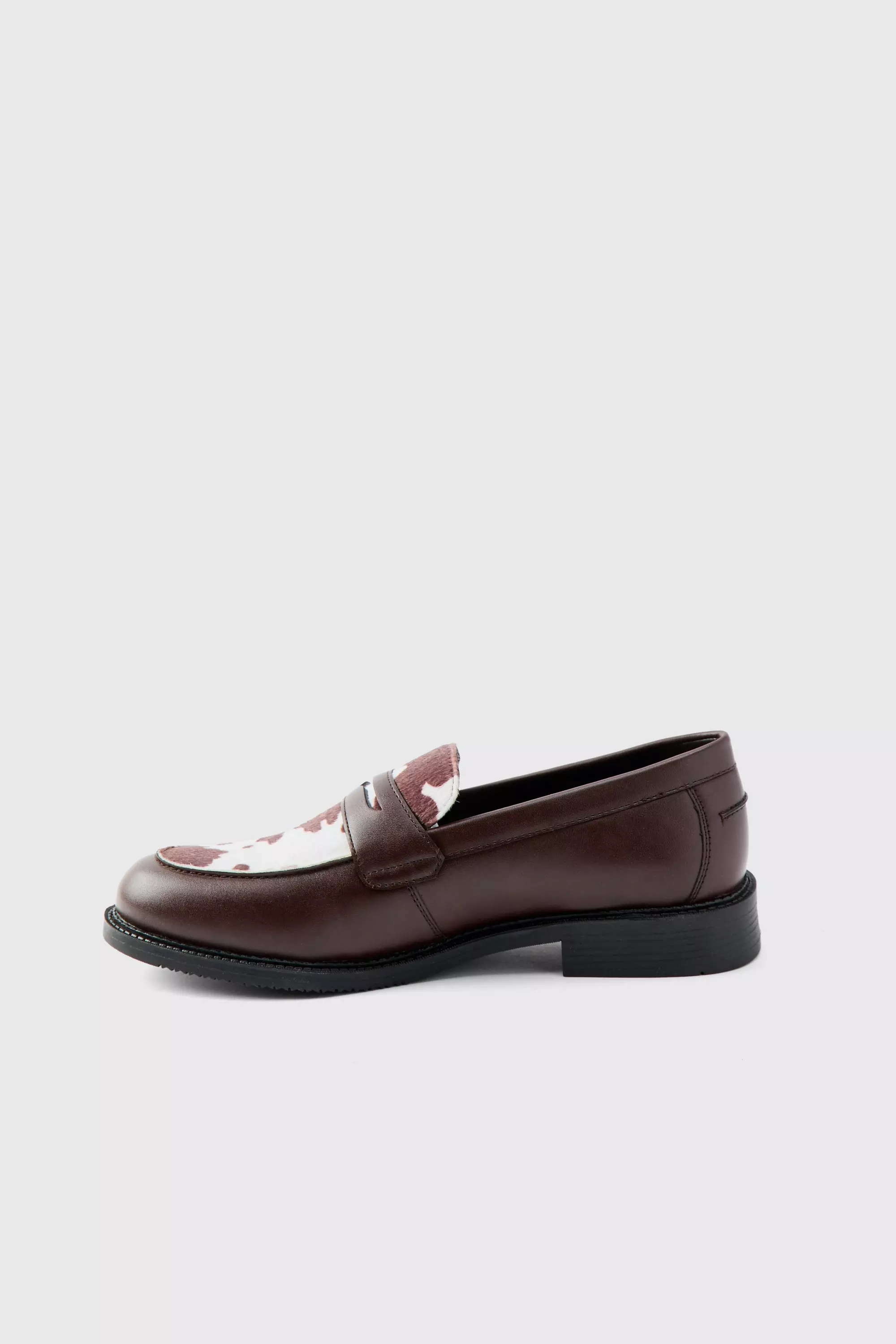Faux Cowhide Loafer | boohooMAN AU