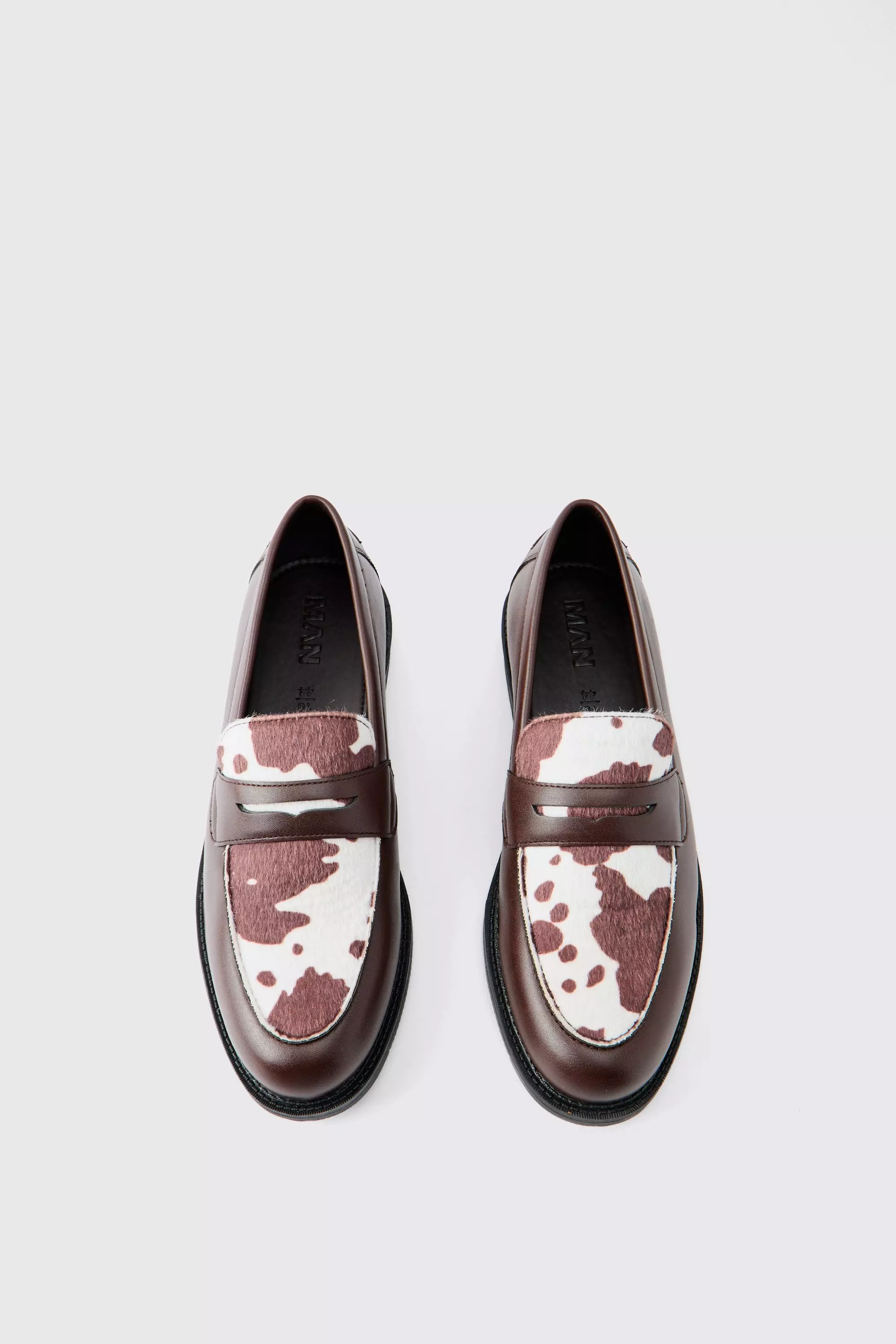 Faux Cowhide Loafer | boohooMAN AU
