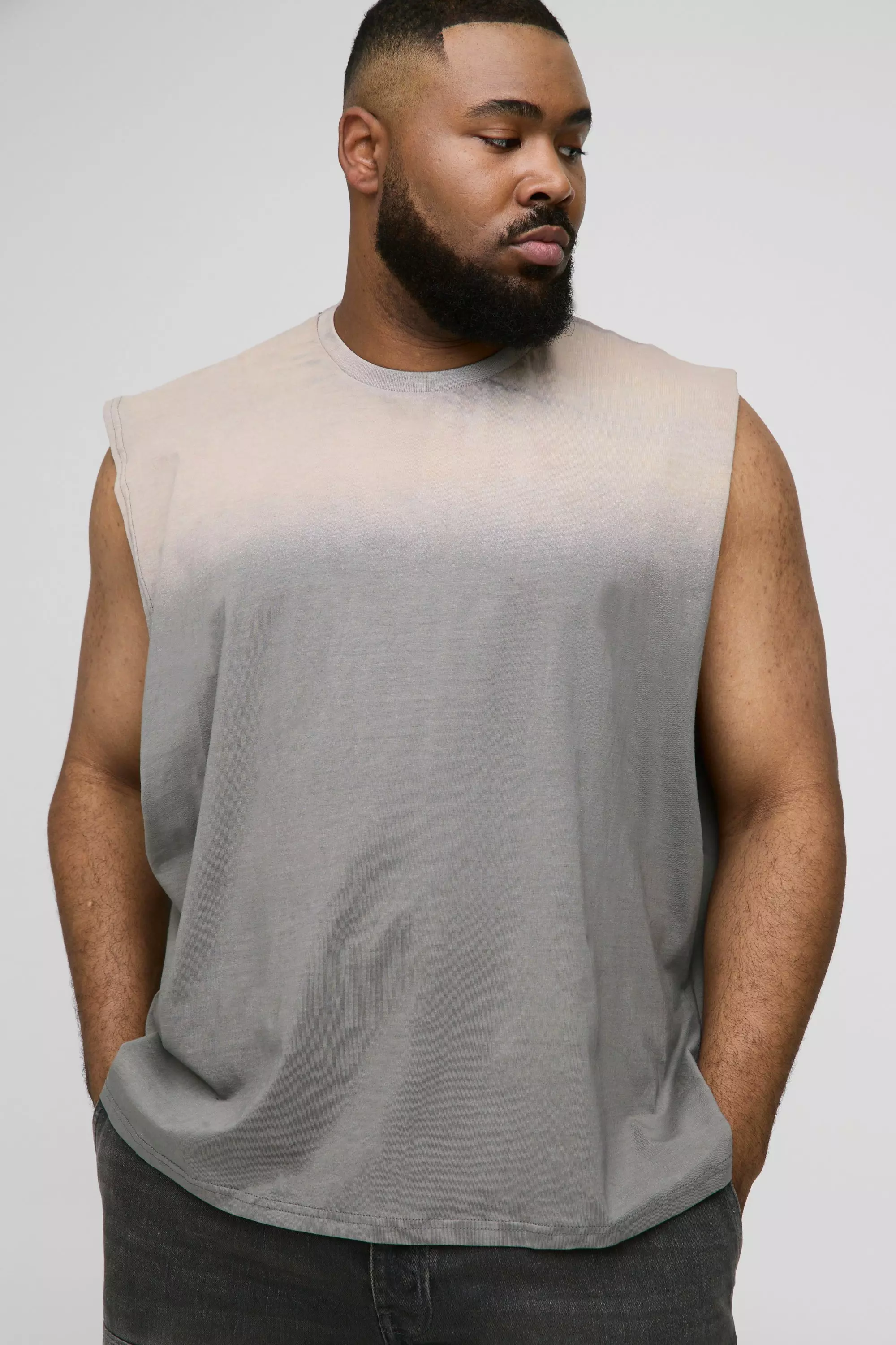 Plus Washed Boxy Tank Charcoal