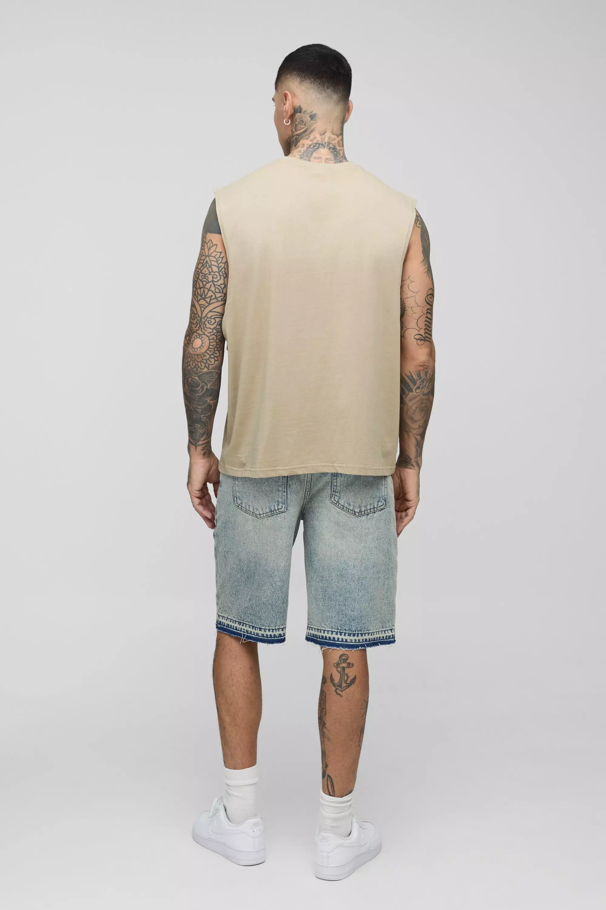 Tall Washed Boxy Tank | boohooMAN USA