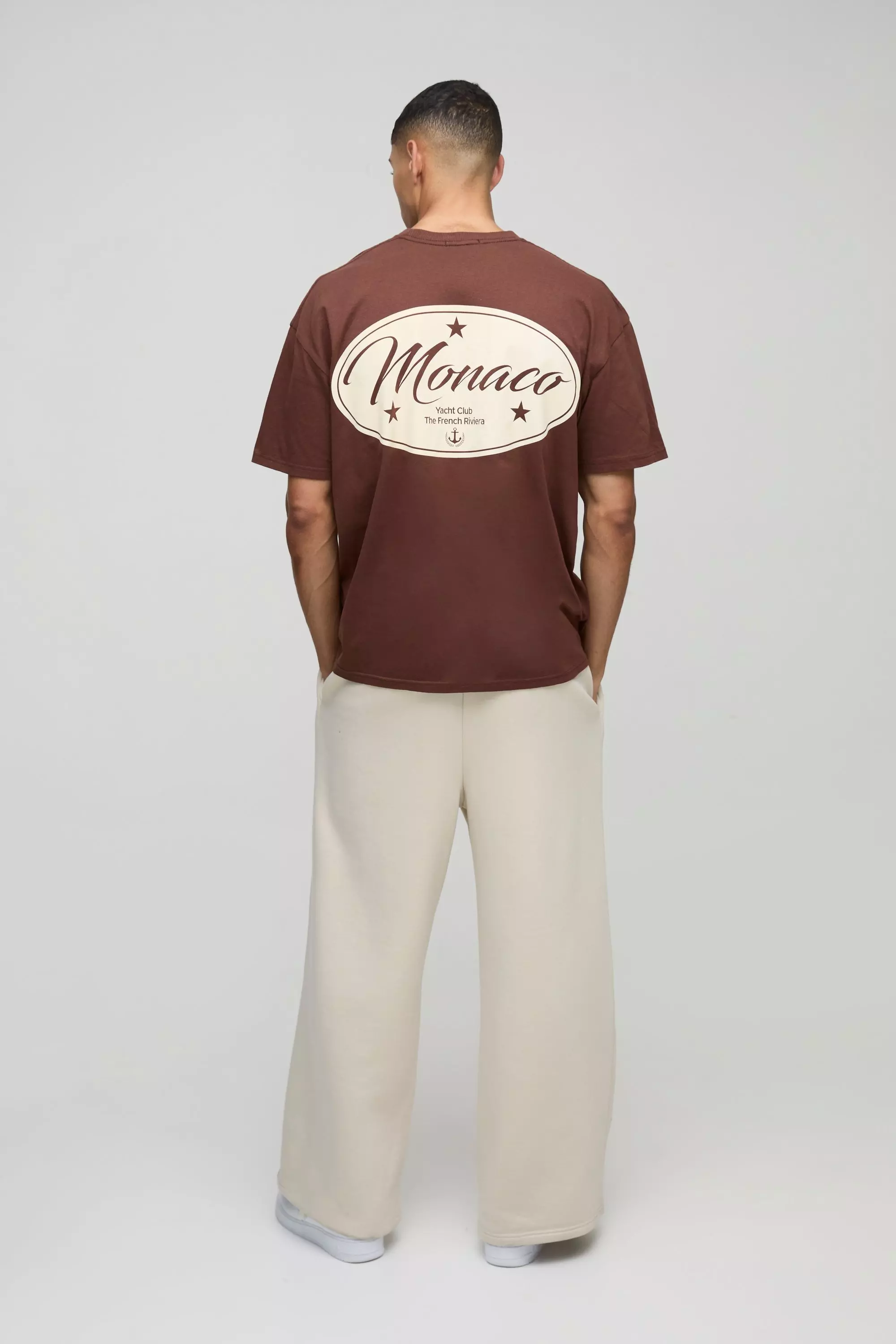 Chocolate Oversized Monaco Print T-Shirt alternative image