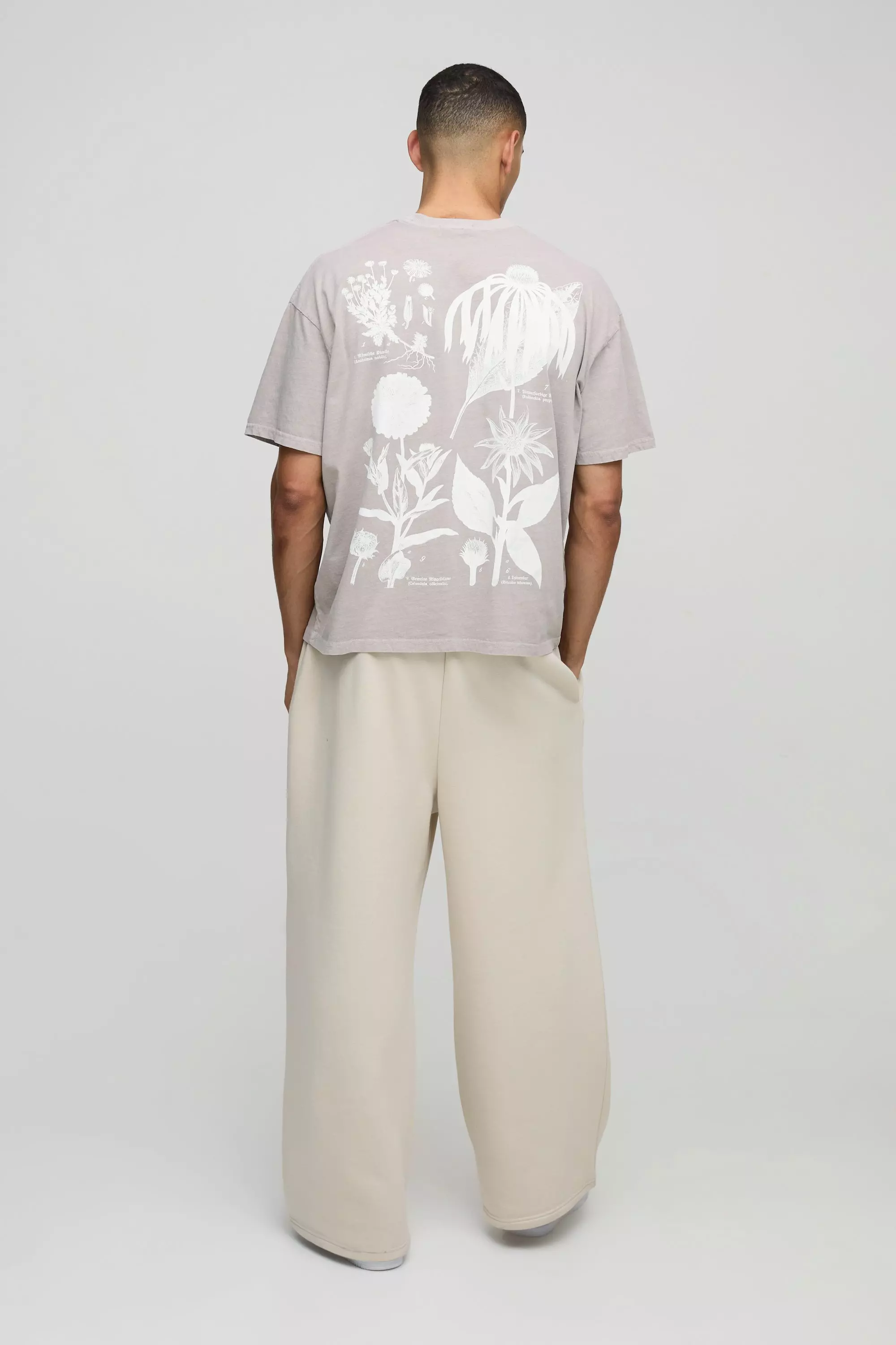 Mocha Oversized Boxy Pour Homme Floral Washed T-Shirt alternative image