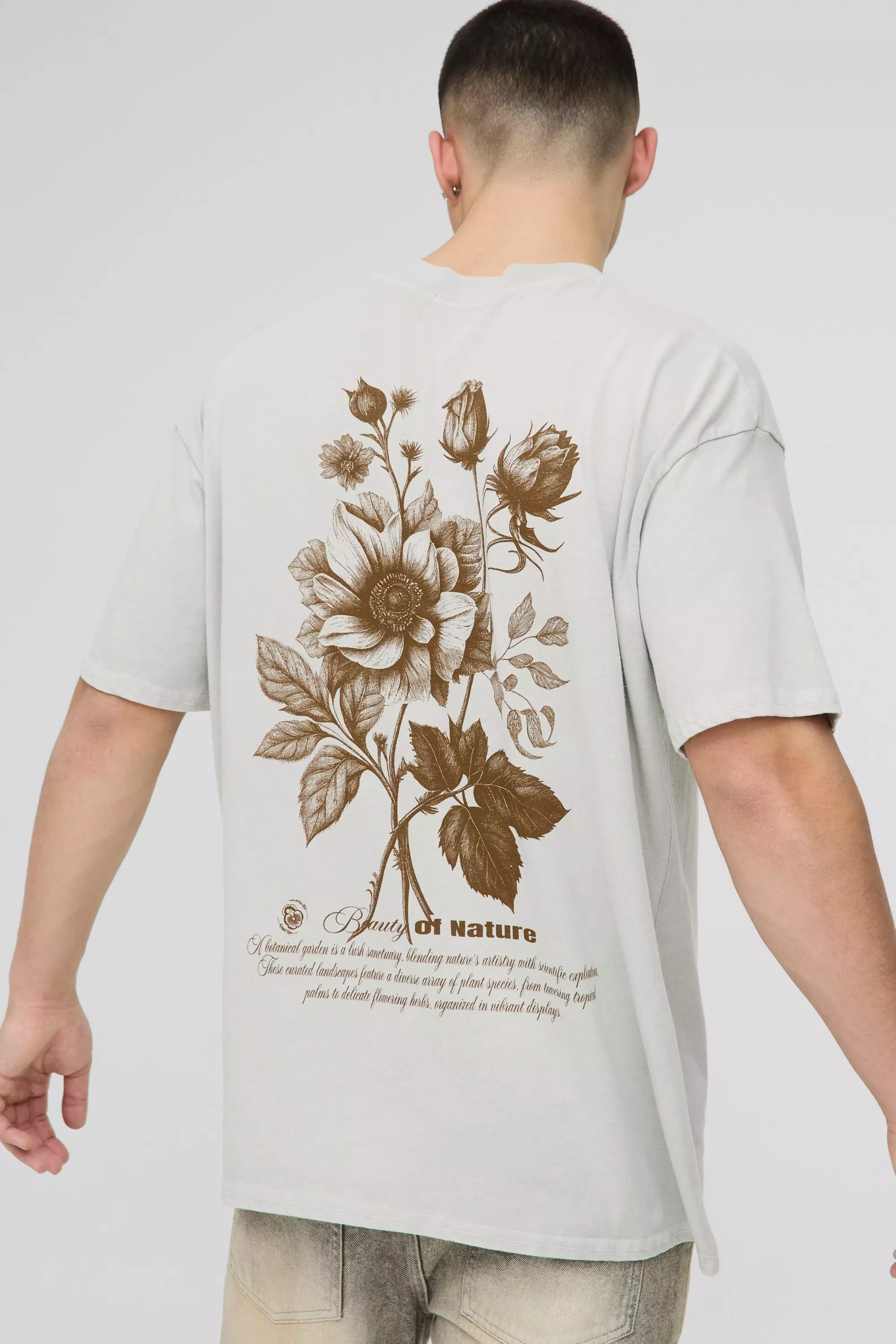 Florales Oversize Official T-Shirt, Stone alternatives Bild