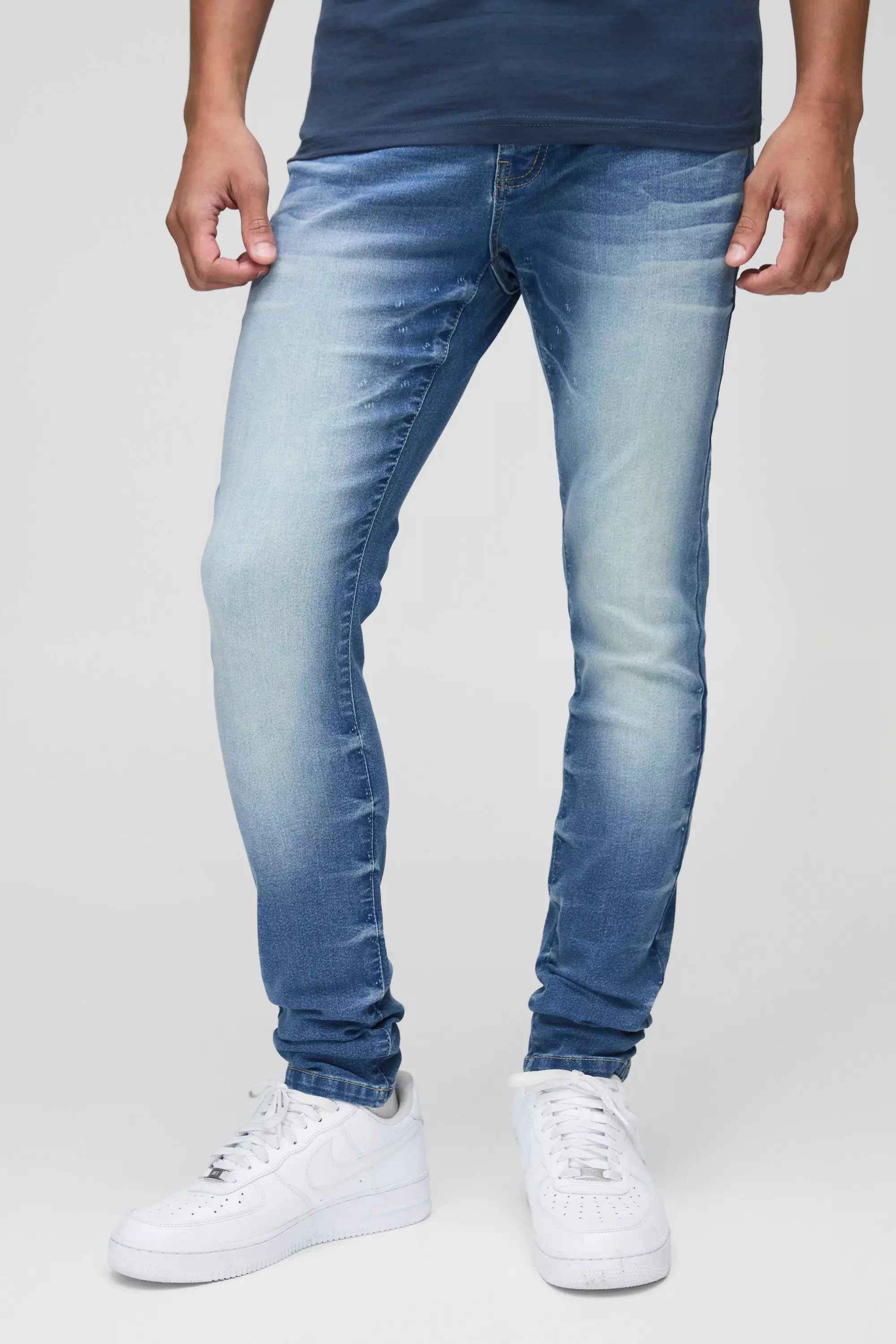 Blue Extreem Gebleekte Stretch Skinny Jeans alternatieve afbeelding