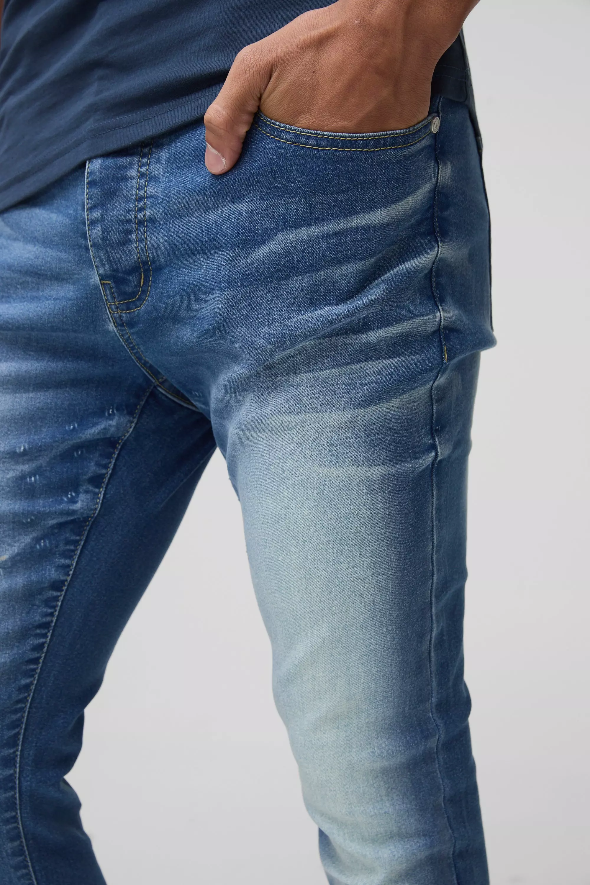 Blue Extreem Gebleekte Stretch Skinny Jeans alternatieve afbeelding