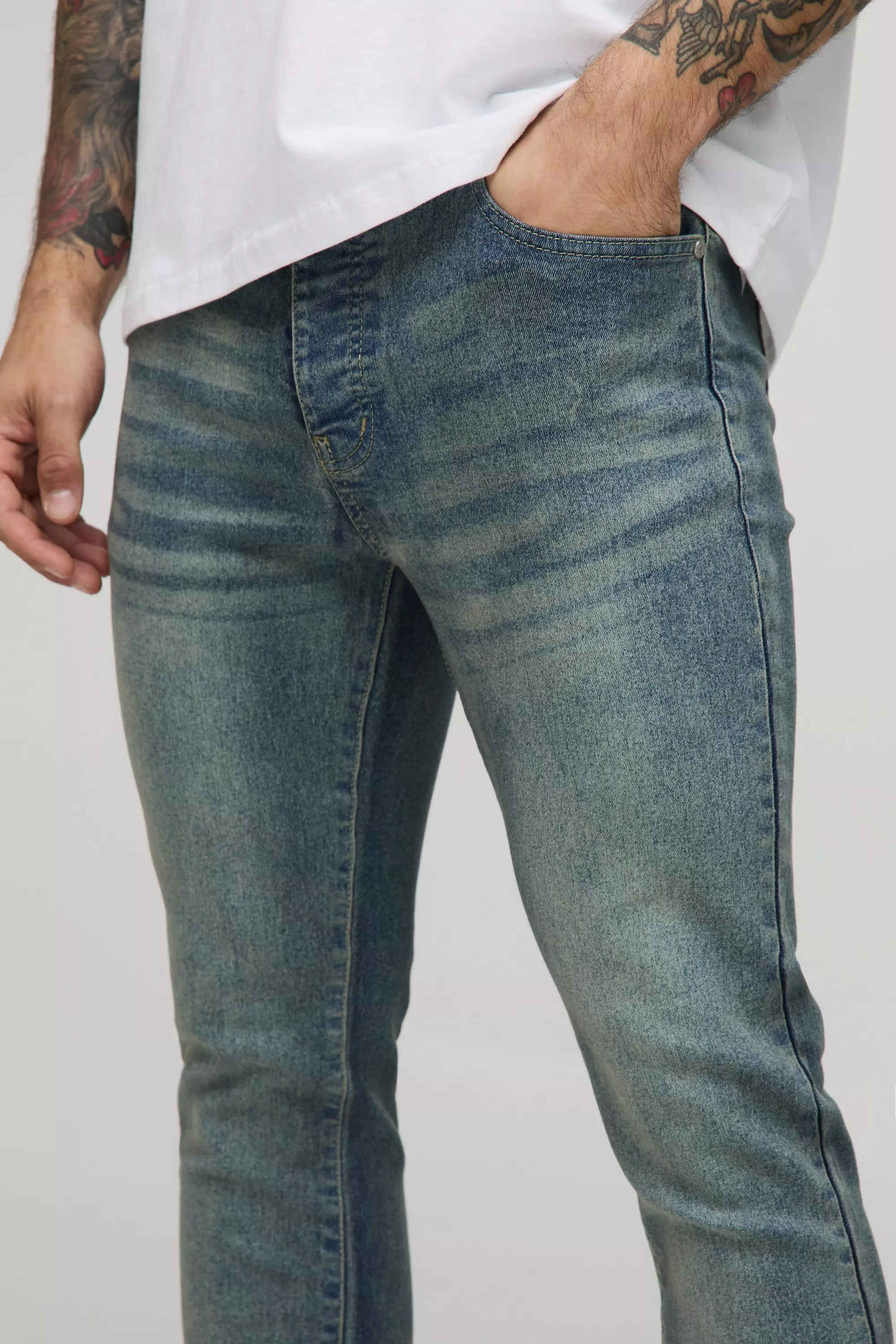 Antique blue Skinny Stretch Extreme Washed Skinny Jeans alternative image