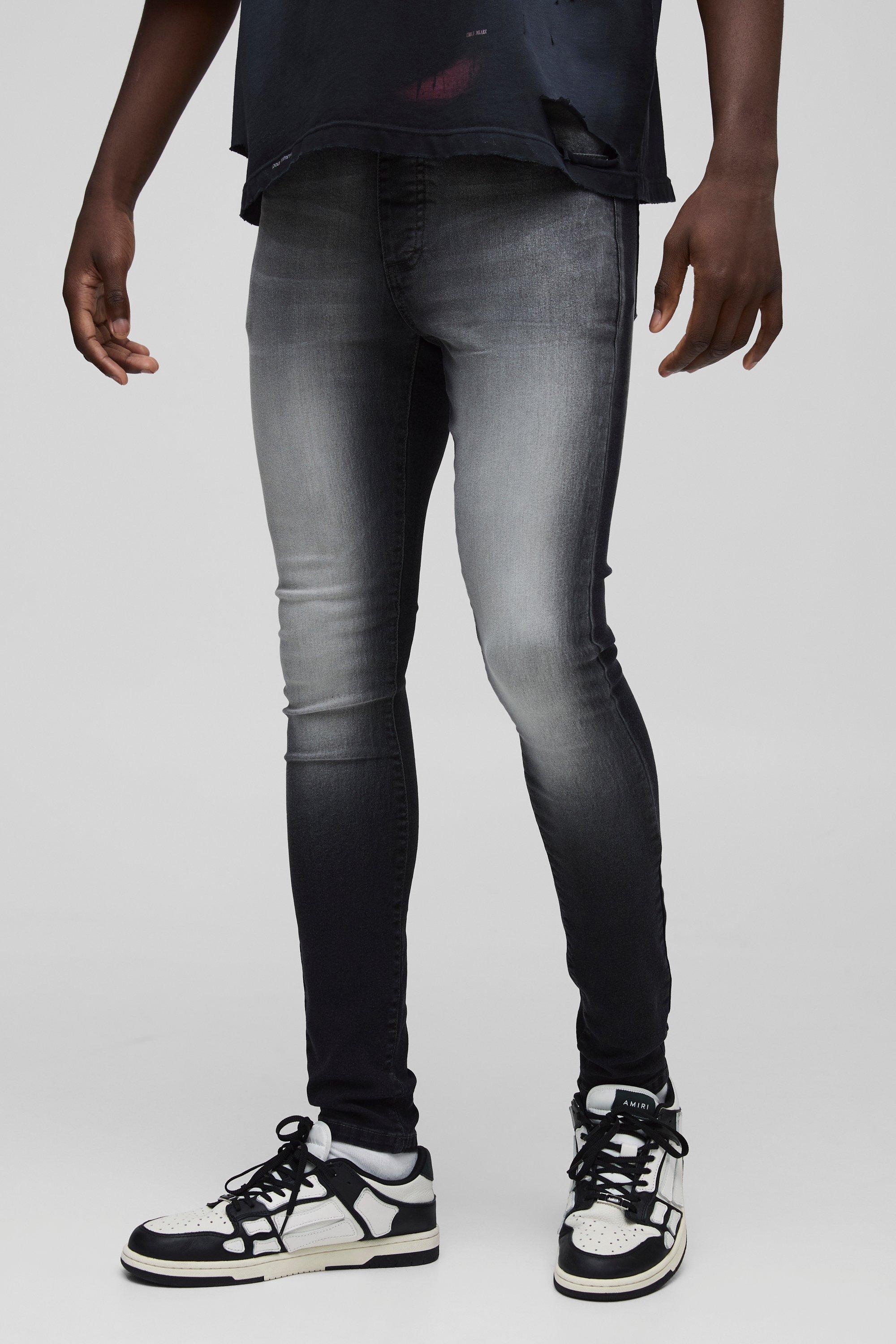 Super Skinny Stretch Extreme Washed Skinny Jeans | boohooMAN UK