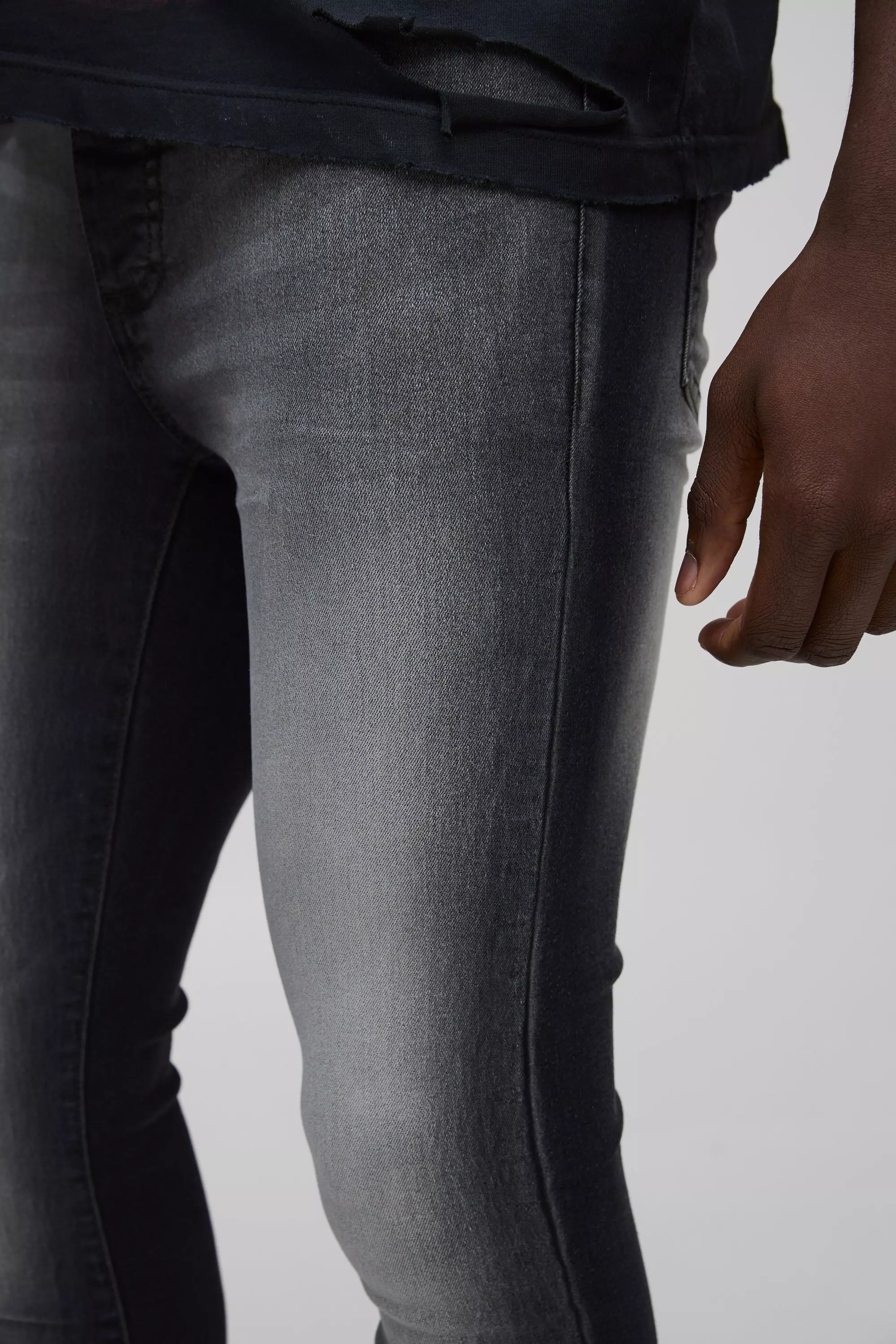 Charcoal Super Skinny Stretch Extreme Washed Skinny Jeans alternative image