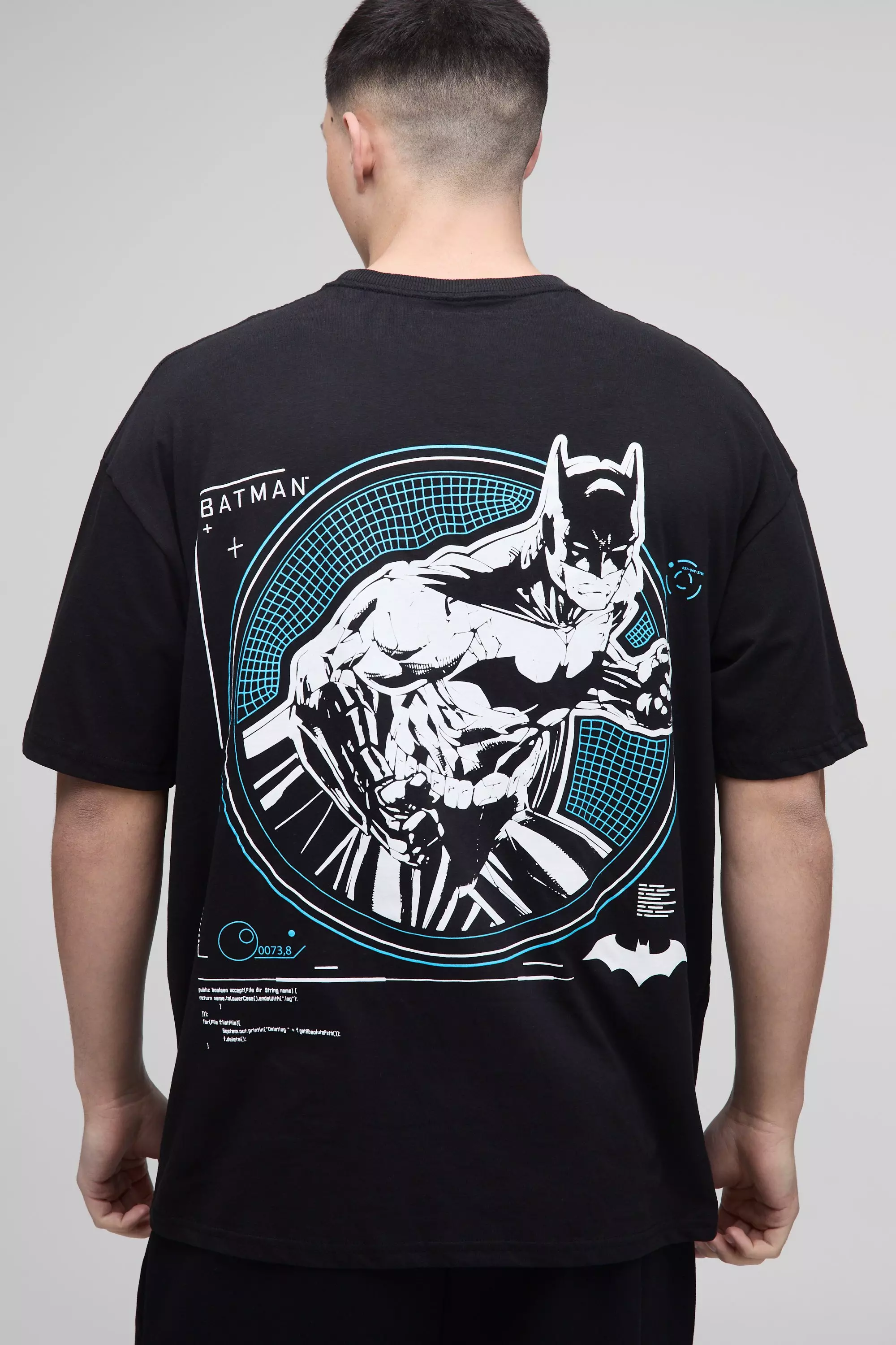 Black Oversized DC Batman License Print T-Shirt alternative image