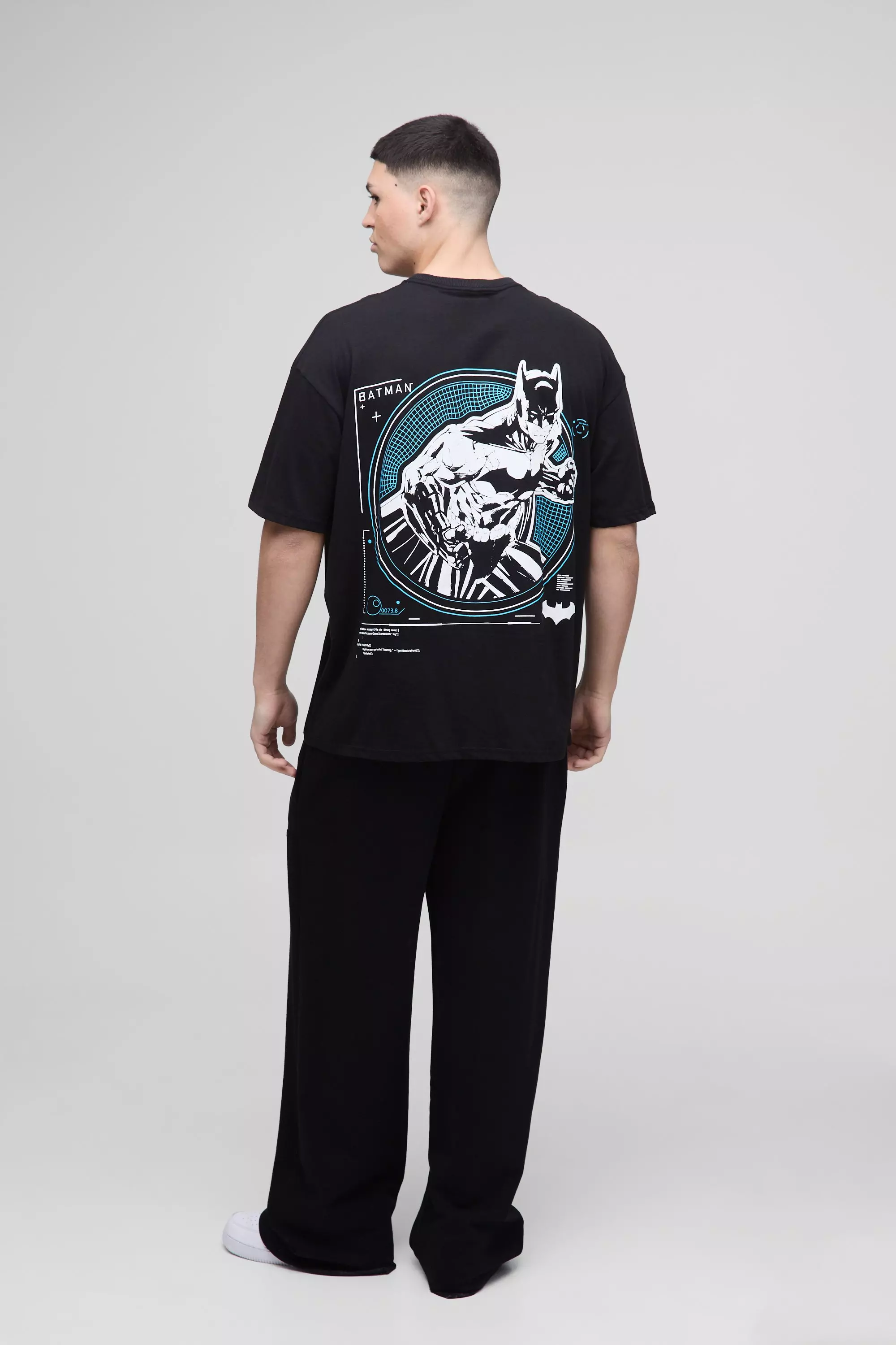 Black Oversized DC Batman License Print T-Shirt alternative image