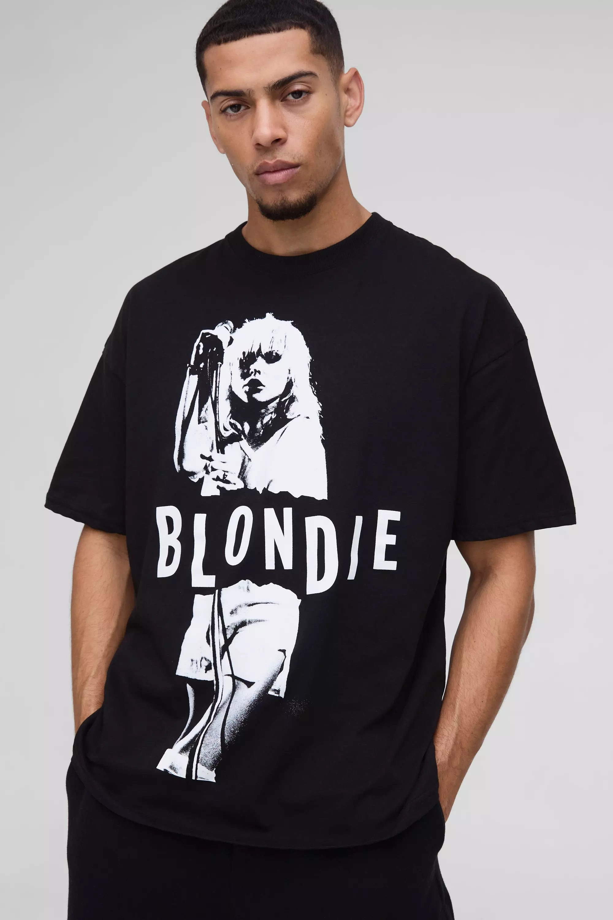 Black Oversized Blondie License Print T-Shirt