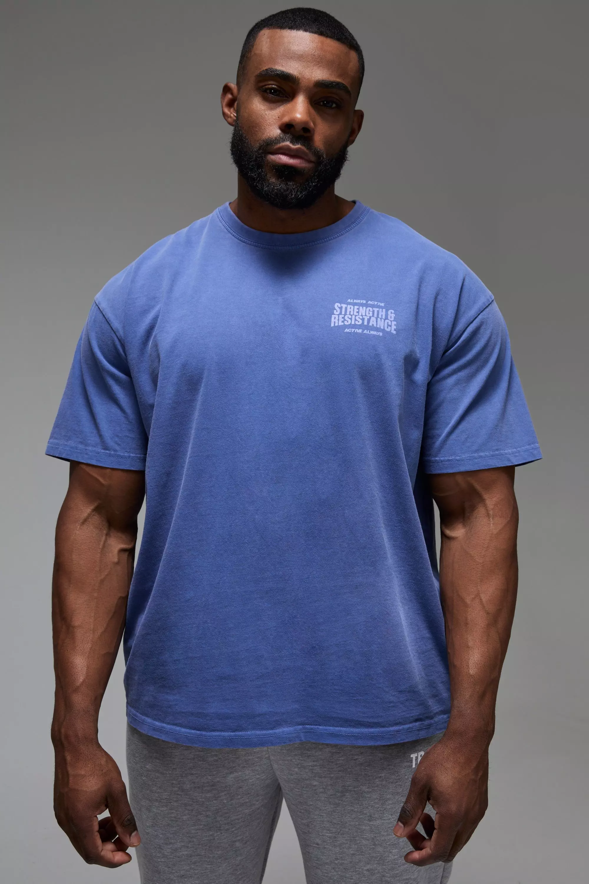 T-shirt de sport oversize surteint - MAN Active, Slate blue autre image