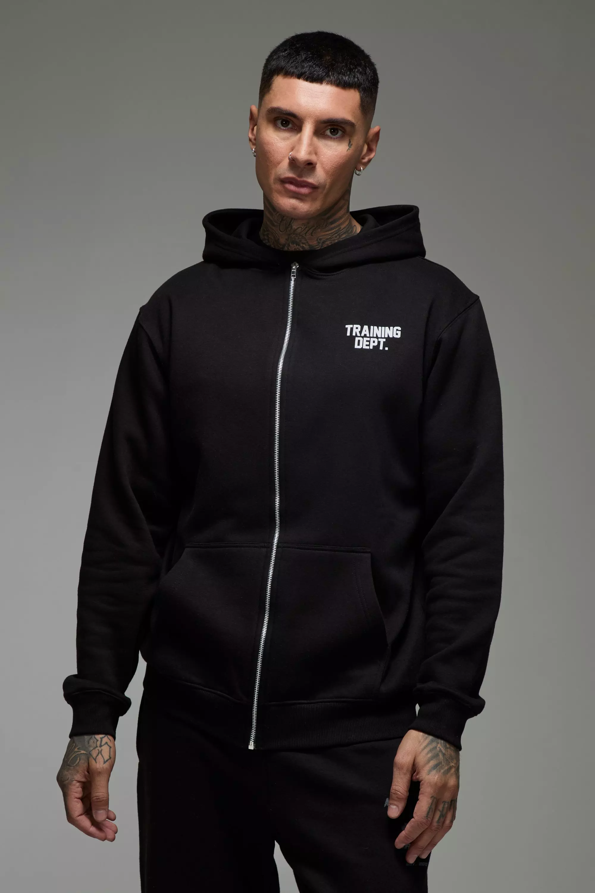 Black Tall Man Active Training Dept. Zip Through Hoodie alternative image